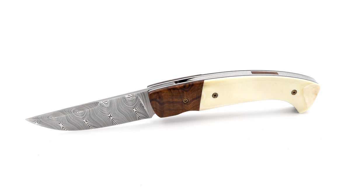 MANU LAPLACE 1515 ironwood/warthog ivory damascus blade