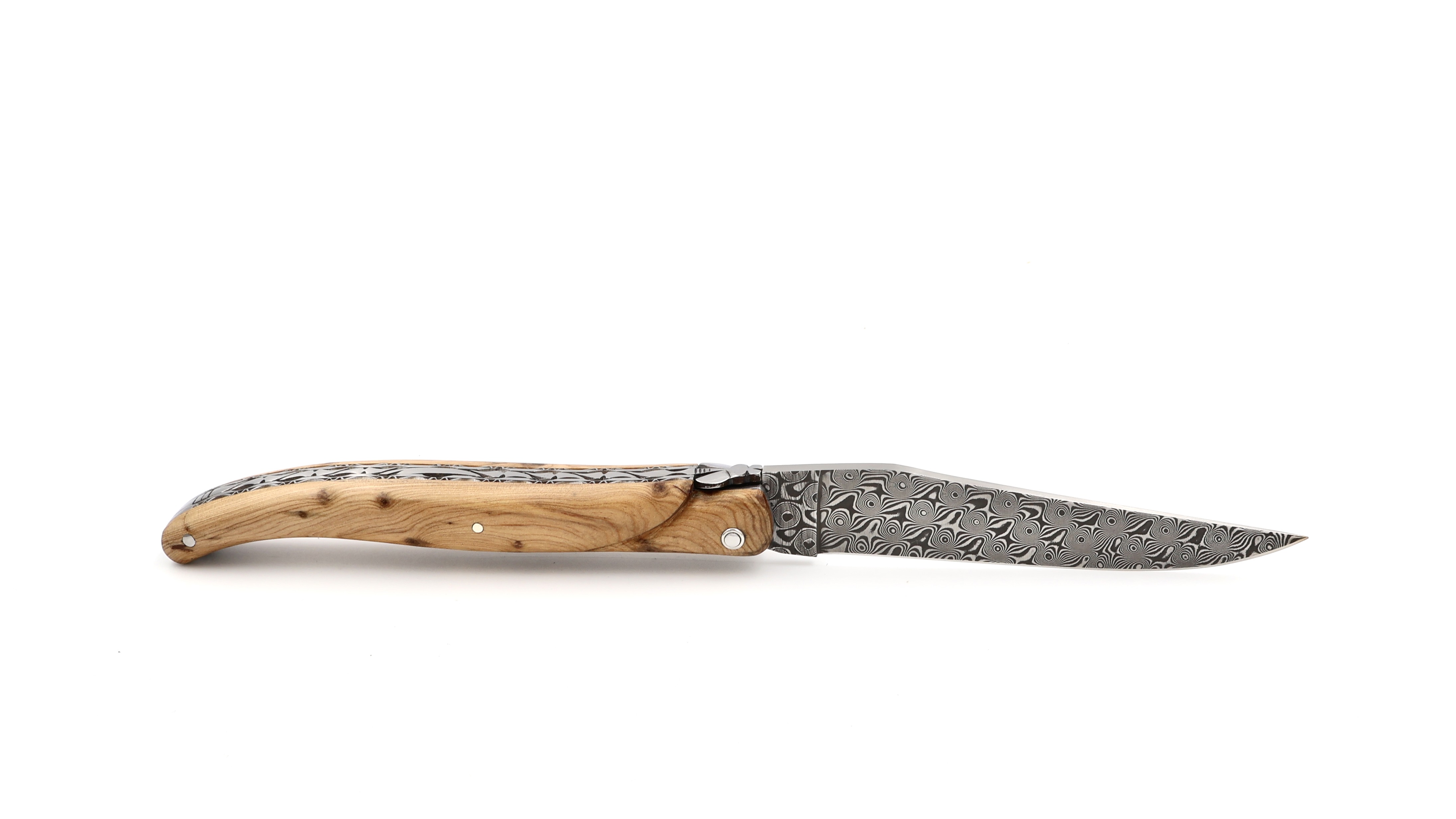 Laguiole en Aubrac DSC®  damascus,  juniper full handle with double plates 12 cm