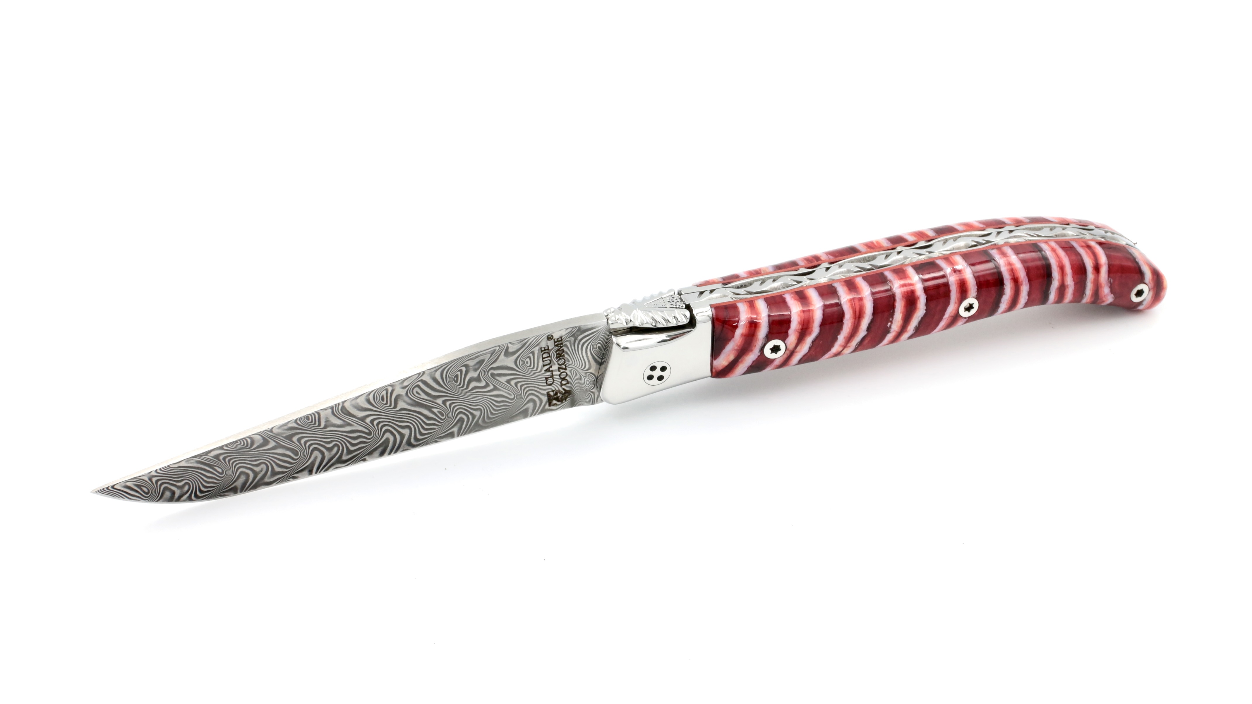 Claude DOZORME Laguiole LUX mammoth tooth 12 cm damascus Claude DOZORME Laguiole LUX mammoth tooth 12 cm damascus