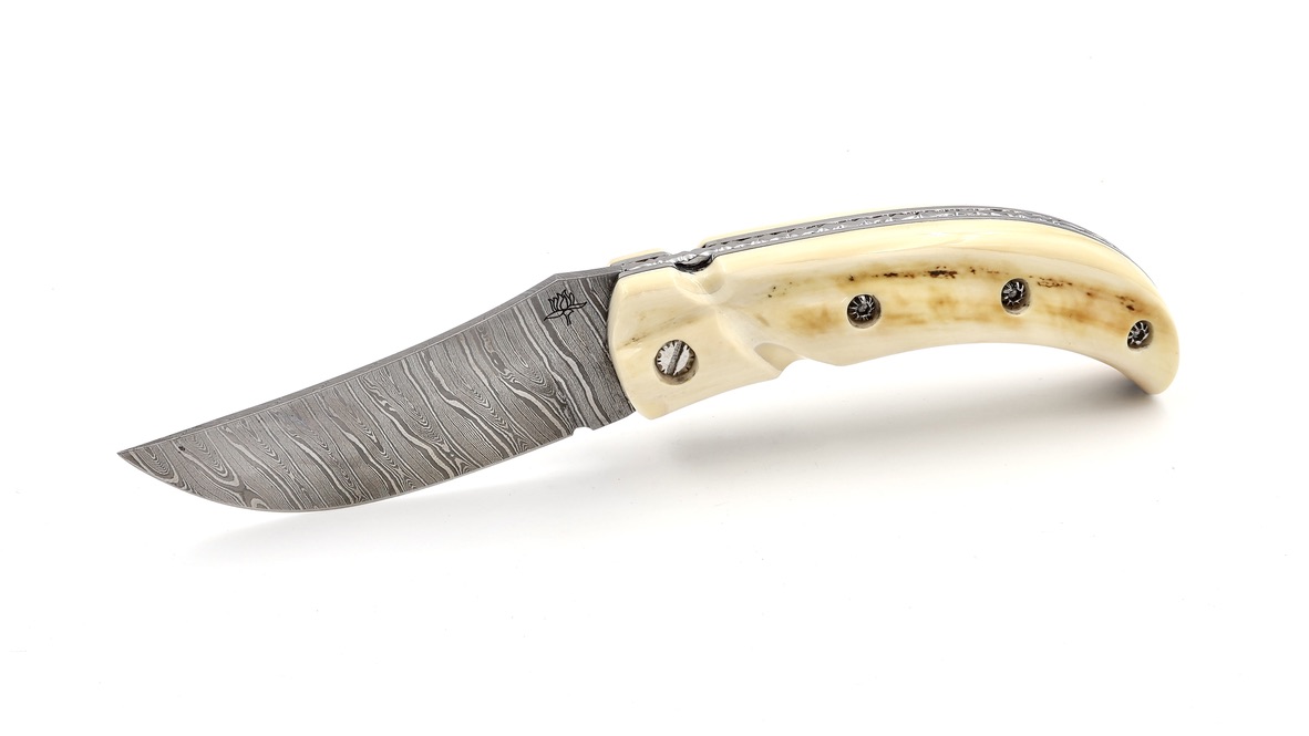 Coutellerie du Lotus CUSTOM Wüstenwarzenschwein Elfenbein twisted Damast 