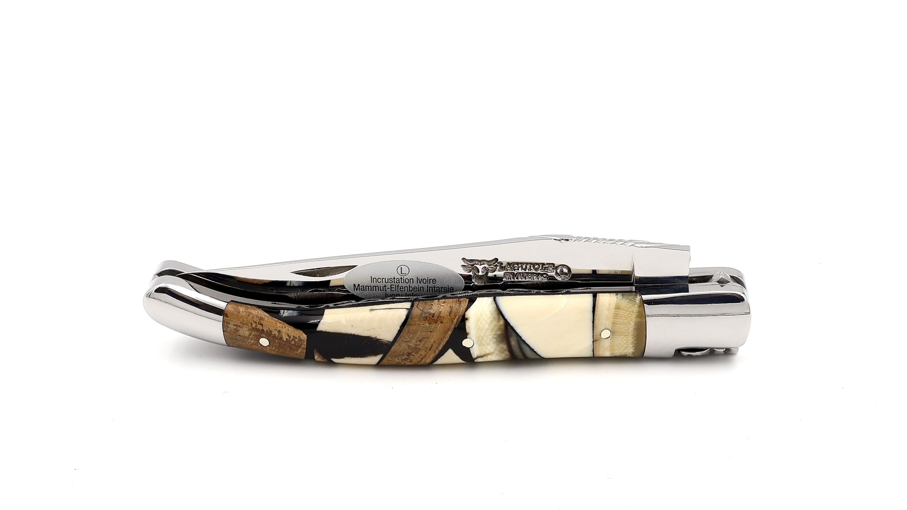 Laguiole en Aubrac NOUGATINE mammoth ivory doubleplates 12 cm
