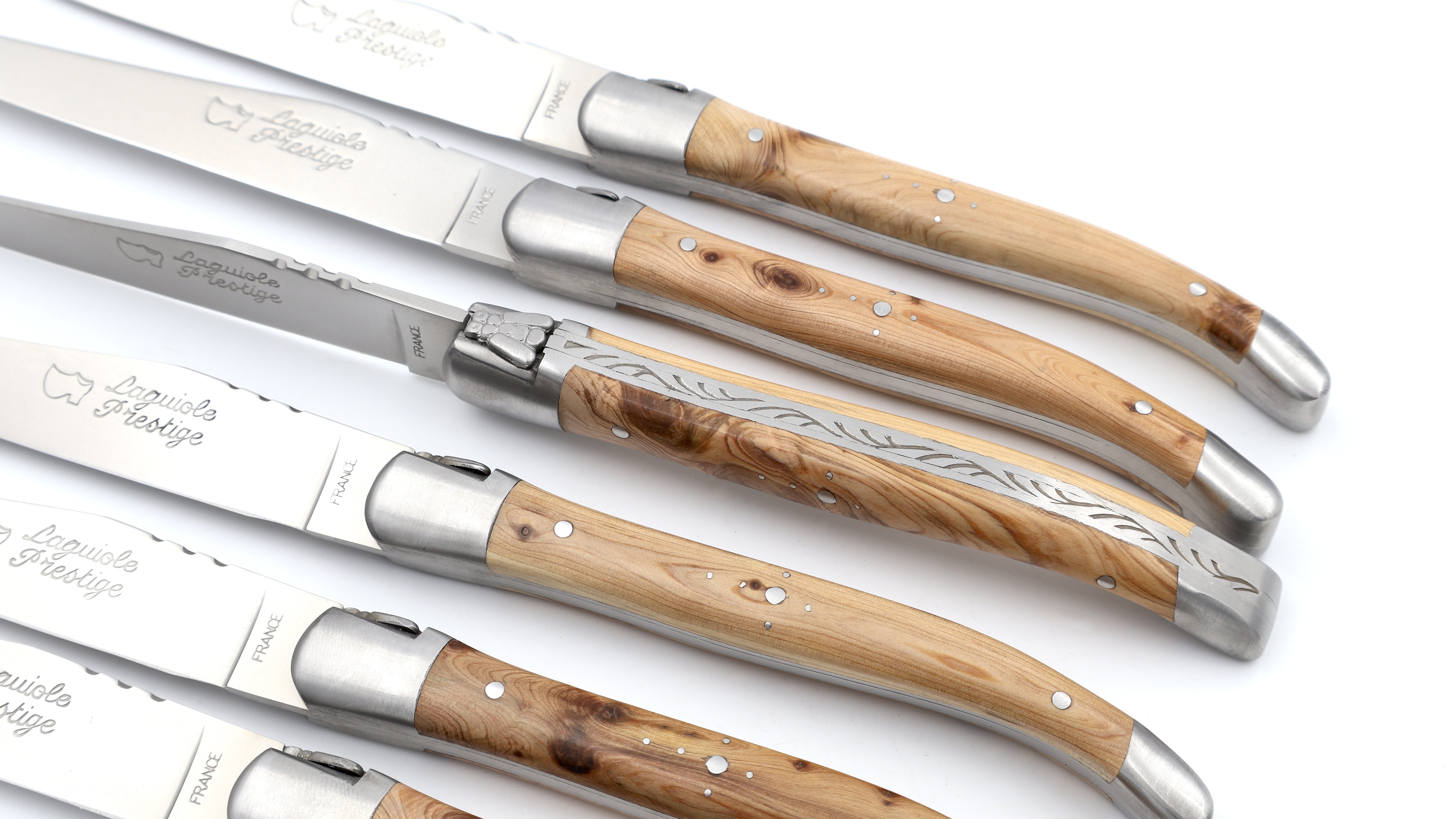 AU SABOT Laguiole Prestige Steakmesser Wacholder Set 6-teilig 