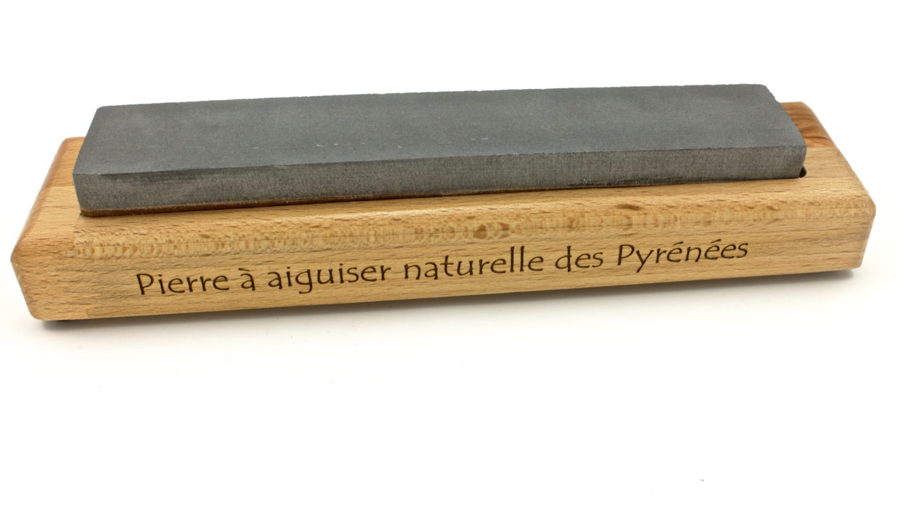 Pierre à aiguiser des Pyrenées Rutschfester Holzsockel paasend für Schleifsteine 300 x 50 mm