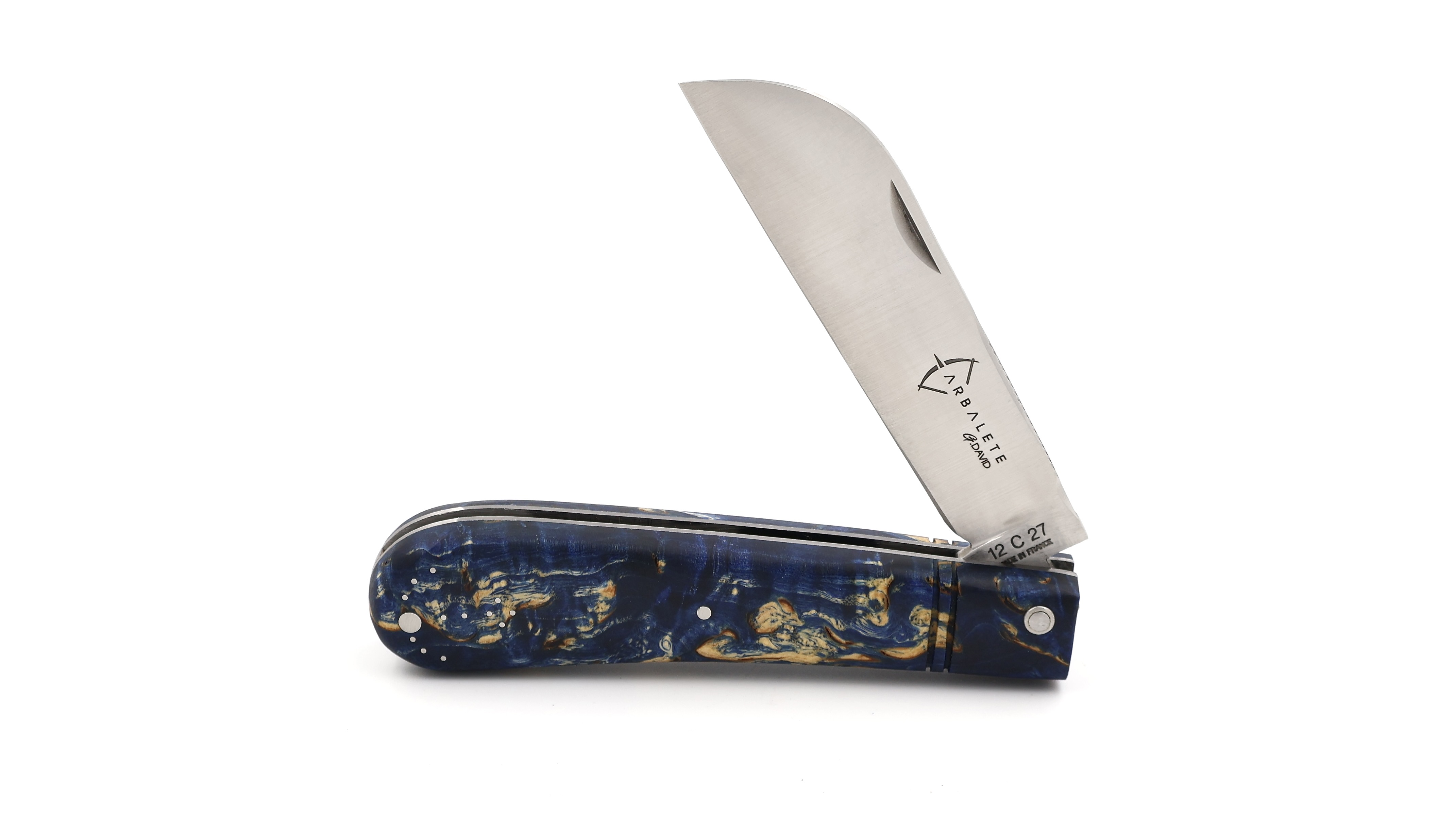 ARBALETE G. David London stabilisierte Birke blau 10,5 cm