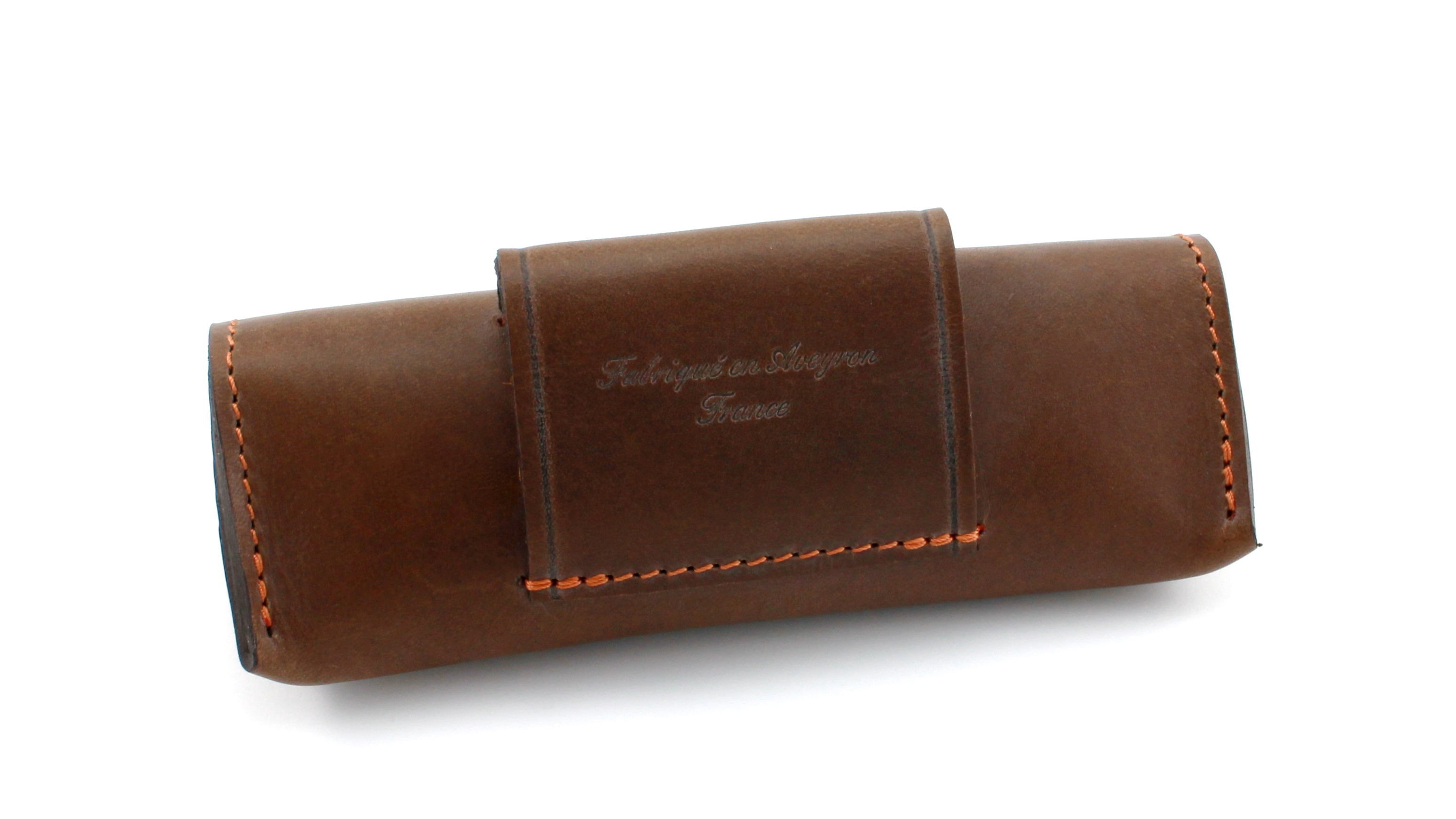 Provencial-12-13-choco-hinten MAX CAPDEBARTHES leather sheath PROVENCAL 10 to 13 cm knives