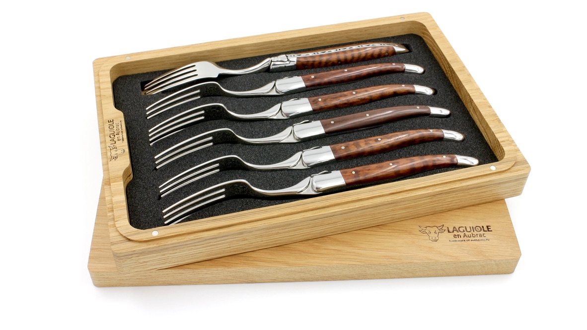 Laguiole en Aubrac Amourette Laguiole Steakgabel Set