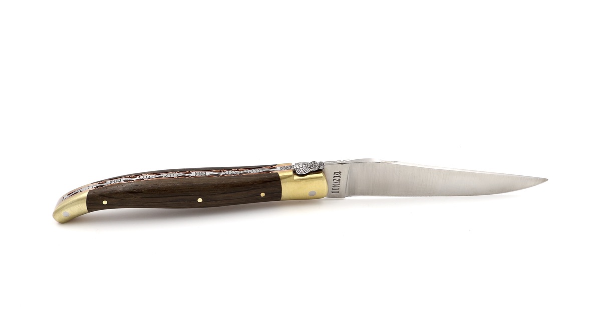Laguiole en Aubrac BIJOU Mooreiche guillochierte Platine 12 cm