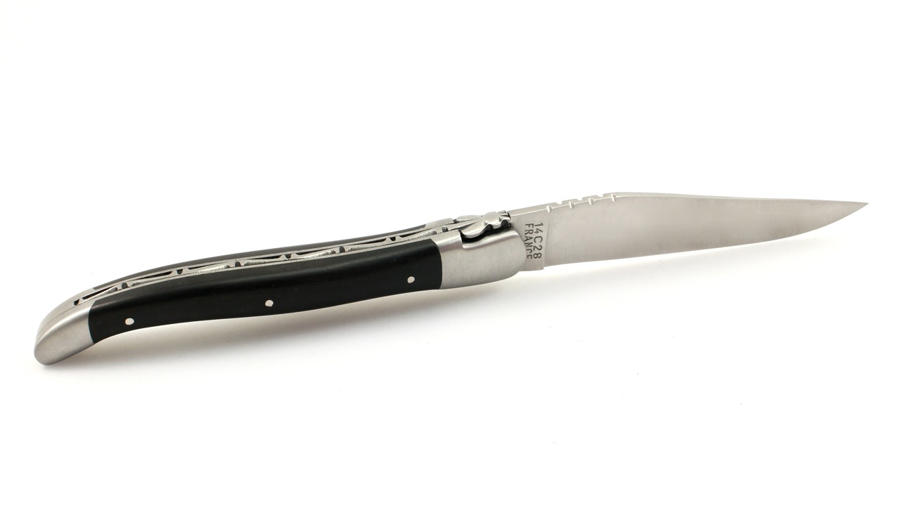 Durand-EBI-matt-14c28-6 Honoré Durand Laguiole Prestige Ebenholz matt 12 cm