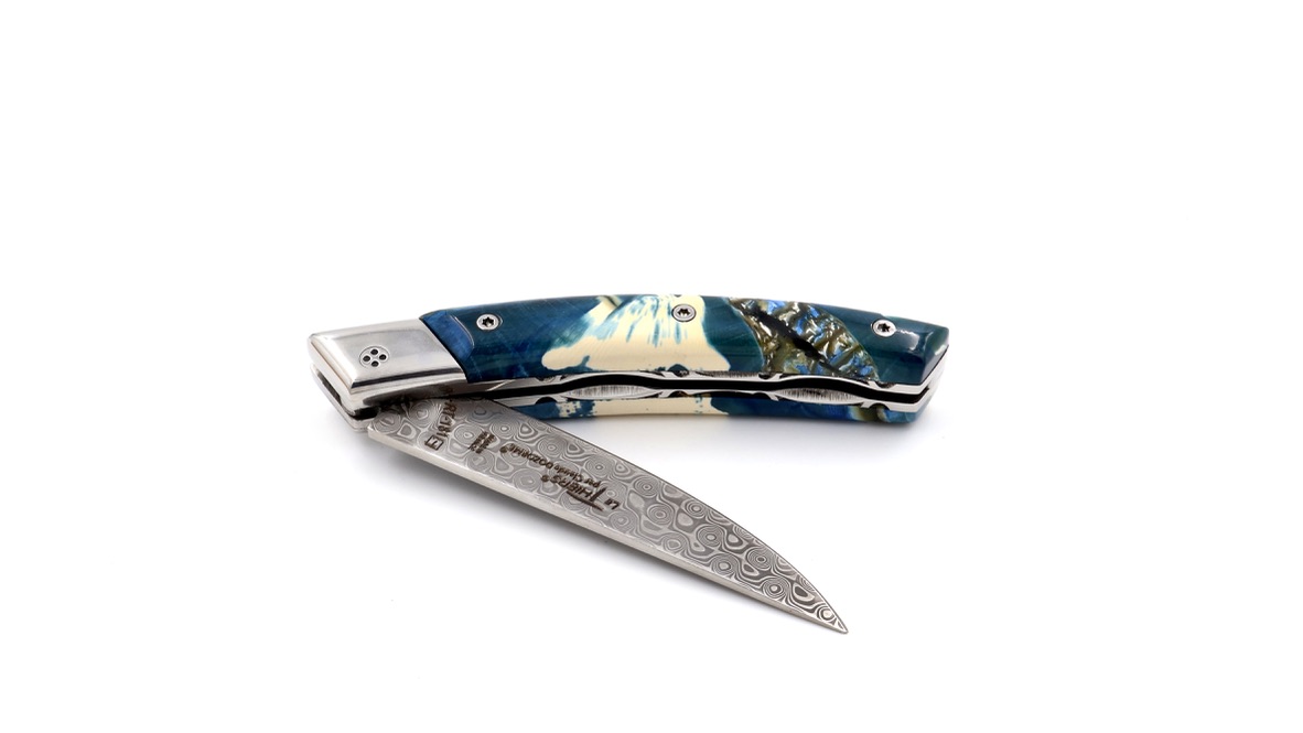 Claude DOZORME Thiers RLT L'ATELIER mammoth ivory damascus blade