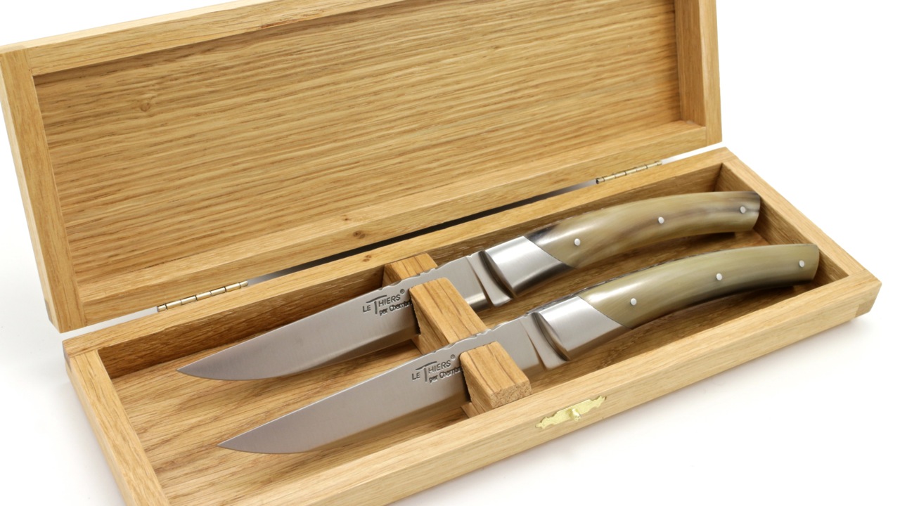 Chambriard  Thiers Steak Messer Set geflammte Hornspitze 2-teilig