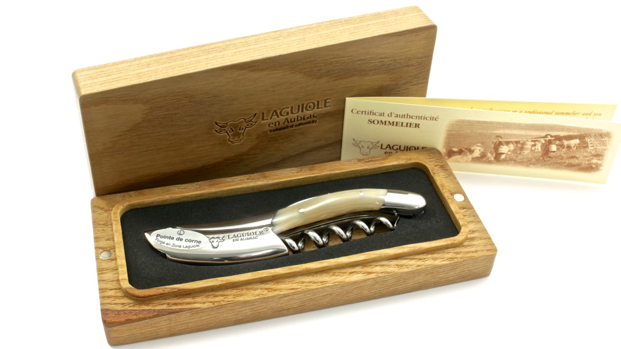 Laguiole en Aubrac Sommelier Messer Hornspitze hell