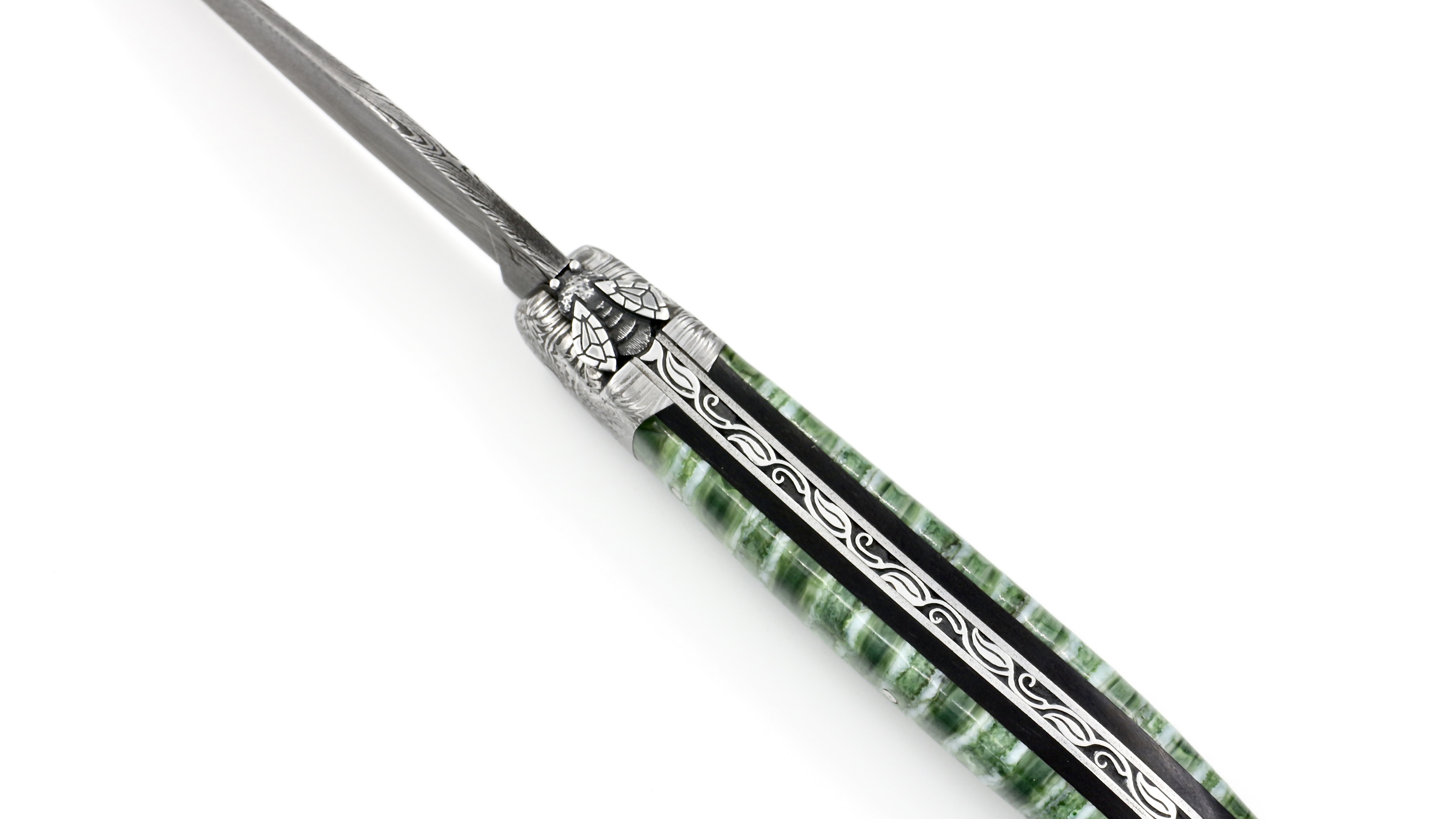 F435A8DE-EAC7-4345-AEE6-F9E5C4F89ED5_1_201_a Honoré Durand Laguiole Meisterstück wilder Damast Damastbacken Mammutbackenzahn 12 cm