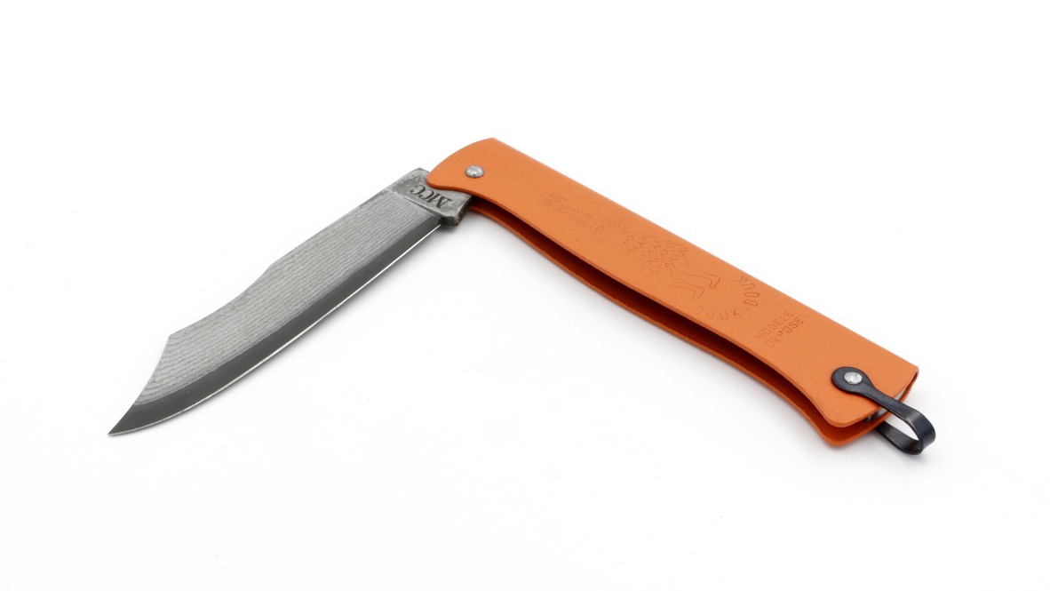 B08C8281-7574-49DD-8146-9EF6C56BBB83_1_105_c Cognet DOUK-DOUK Messer 11 cm orange Sonderserie TAKEFU VG10 Damastklinge