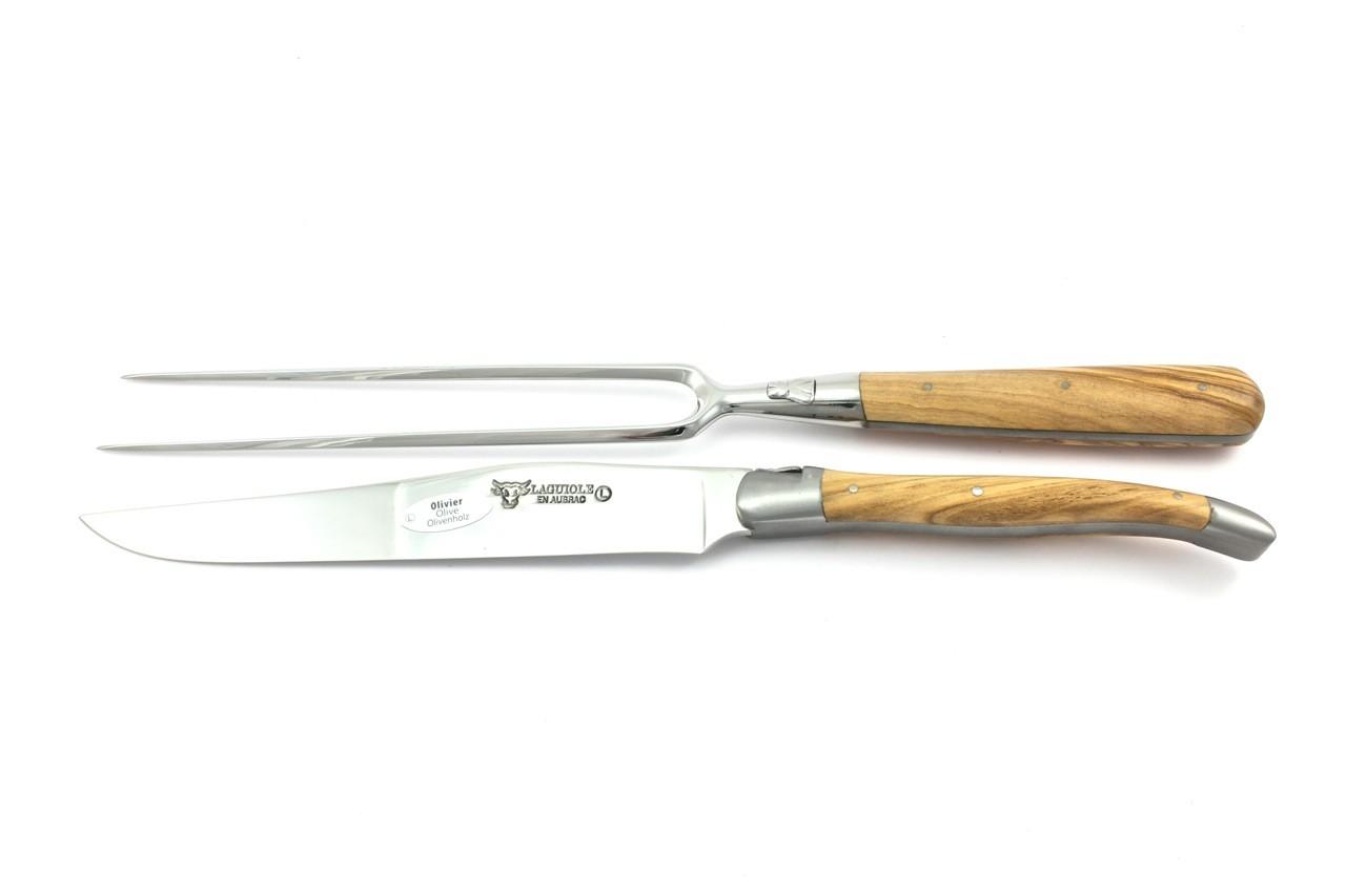 laguiole-en-aubrac-laguiole-tranchier-besteck-chef-2-teilig-olivenholz-2  Laguiole Tranchierbesteck CHEF Laguiole en Aubrac