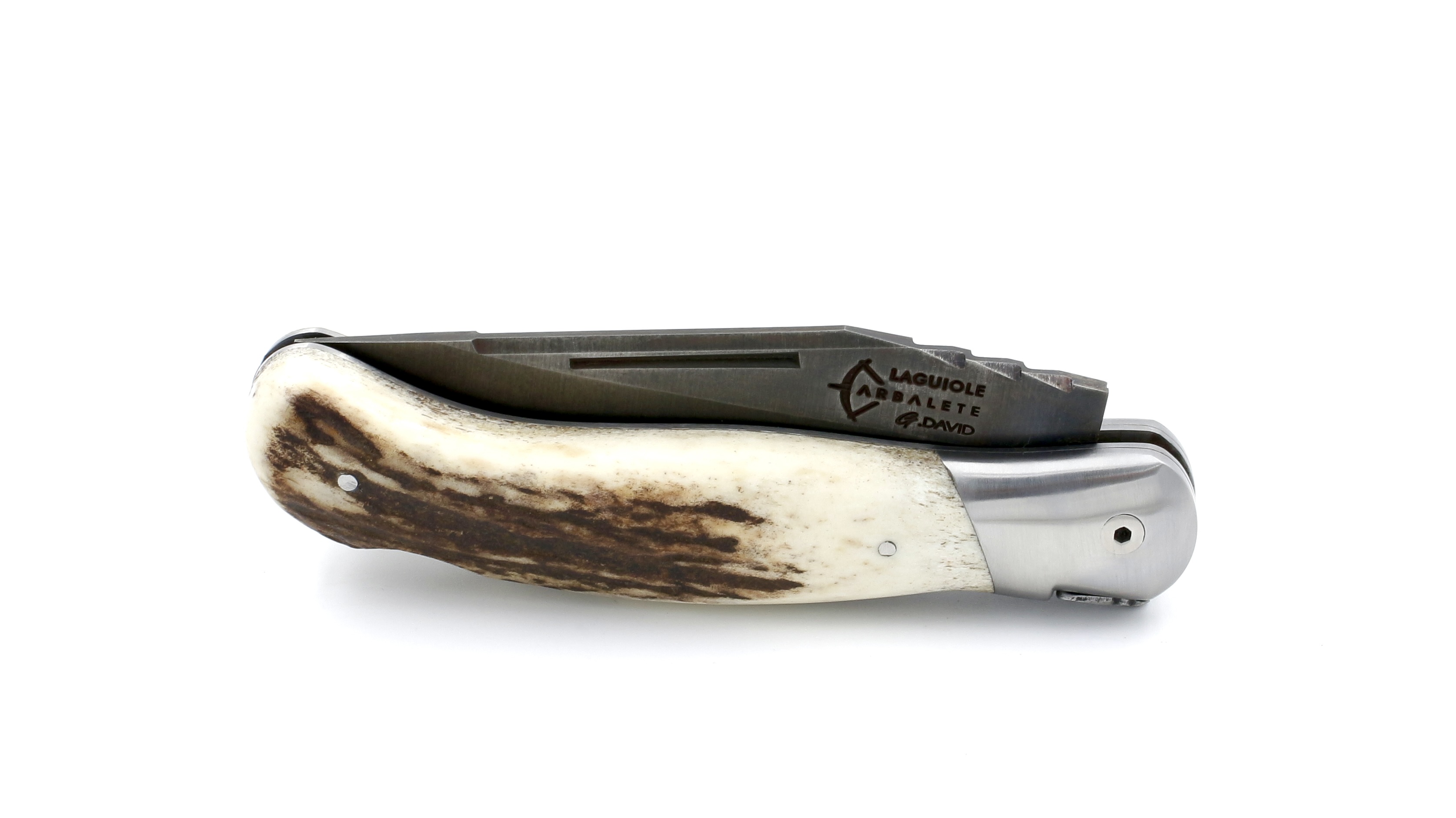 C713A2EB-2920-4DDE-815B-E0C6972D853C_1_201_a ARBALETE G. David  Laguiole Jagdmesser NATURE Antik Hirschhorn 12 cm