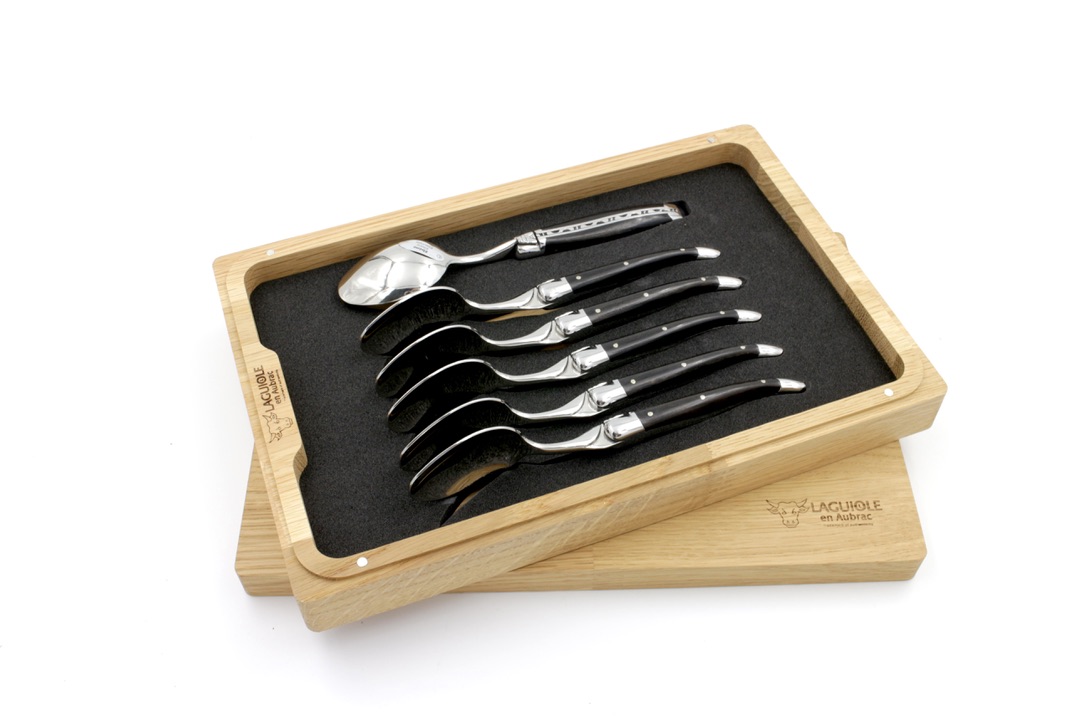 Laguiole en Aubrac Ebenholz Dessertlöffel Set 6-tlg.