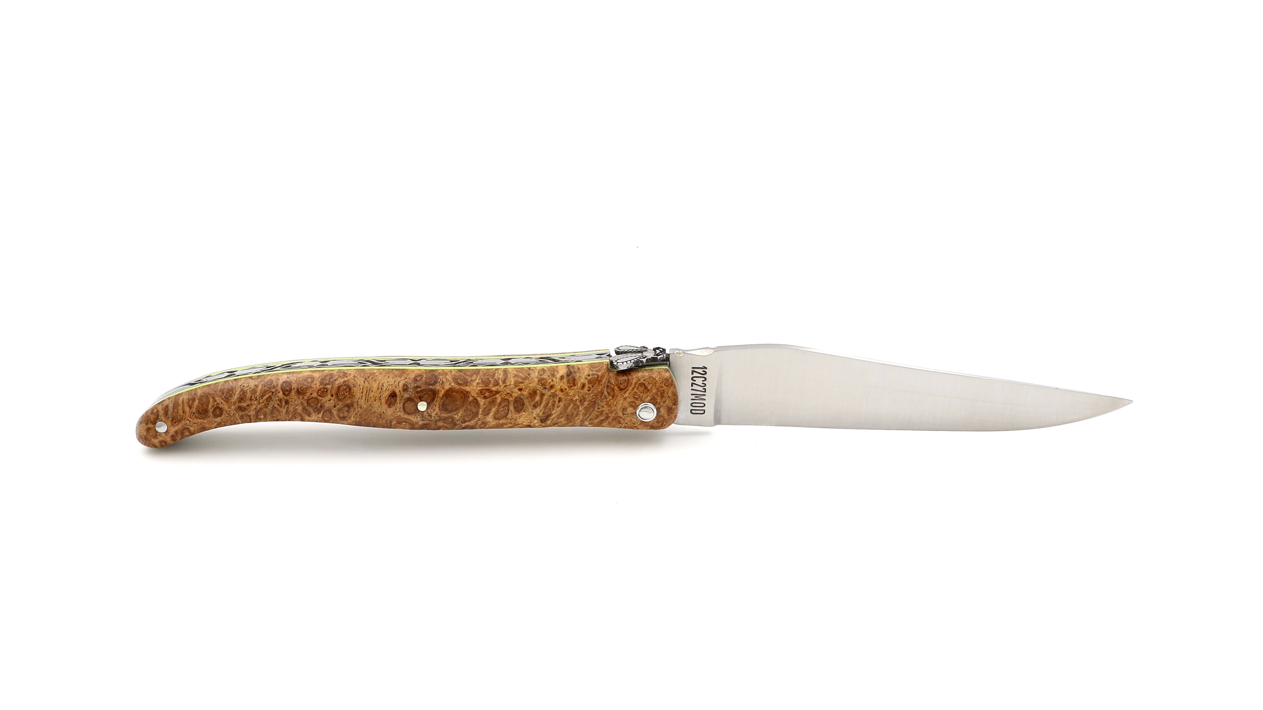 Laguiole en Aubrac Laguiole knife golden-amboina butlwood 12 cm 
