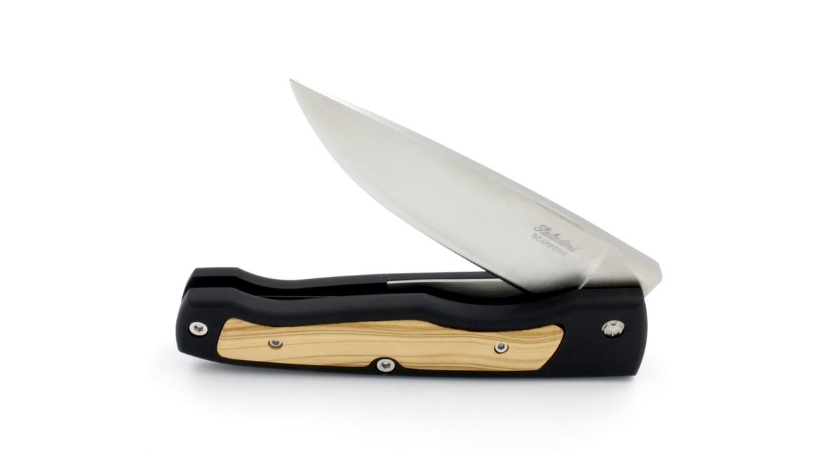 C259223A-EDD5-4F52-A581-D1B0A2E5E959_1_105_c Saladini Jagdtaschenmesser Aluminium Griffeinlage Olivenholz