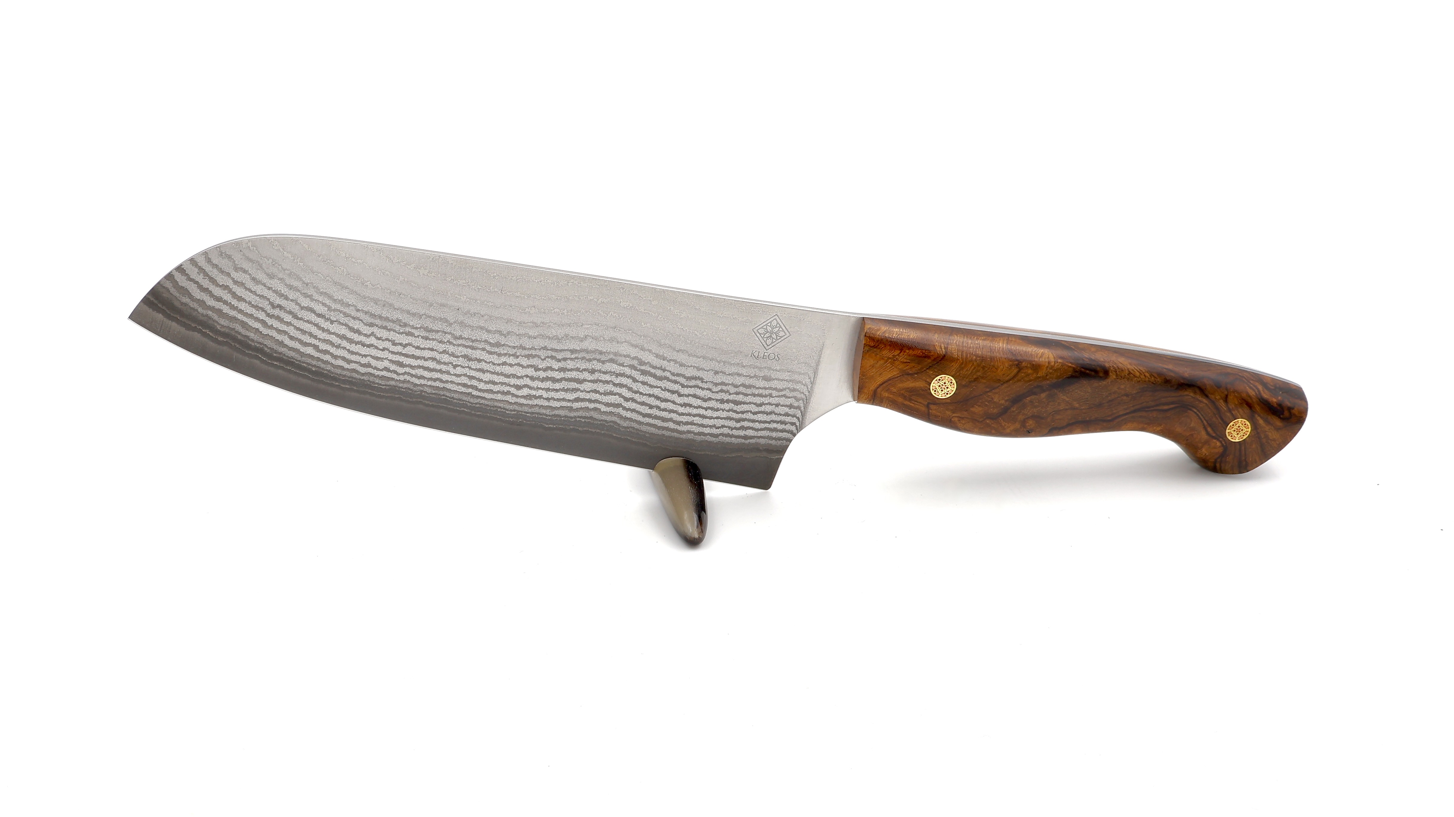 KLEOS Prestige Kochmesser SANTOKU Suminagashi VG10 Wüsteneisen Wurzelholz
