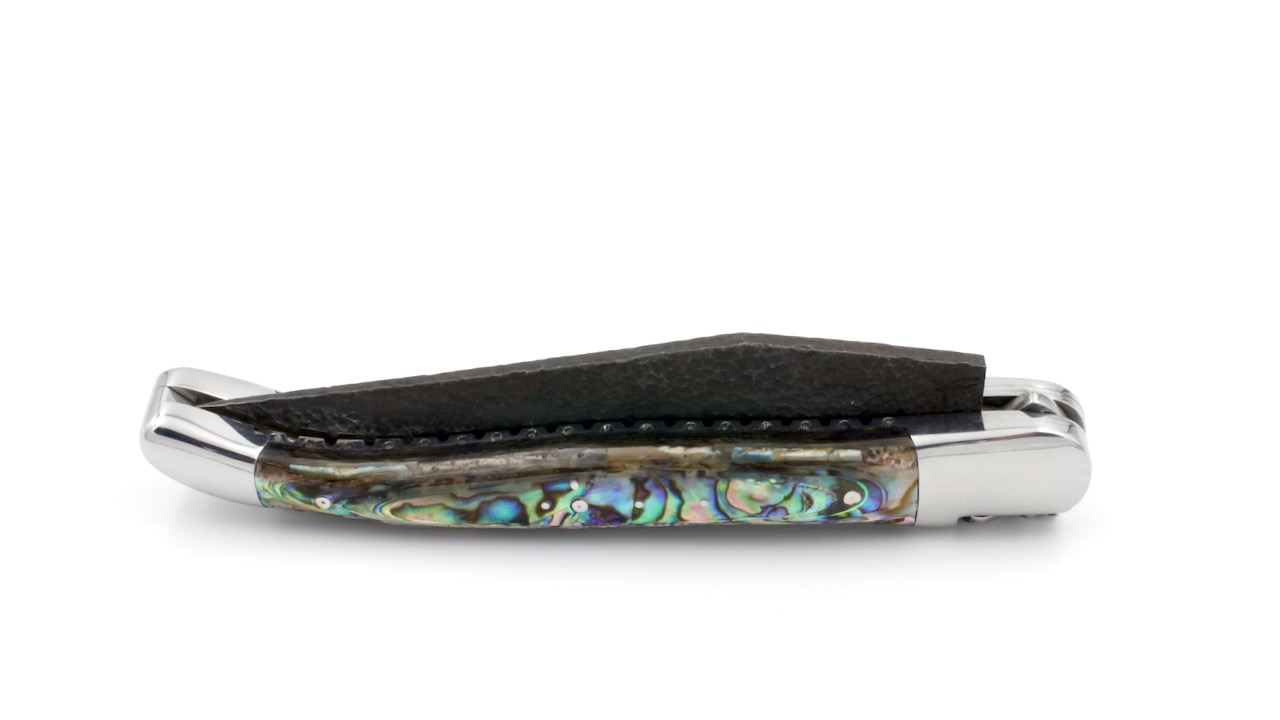 Durand-Abalone-DP-BdF Honoré Durand Laguiole Doppelplatine Klinge Brut de Forge  Abalone 12 cm