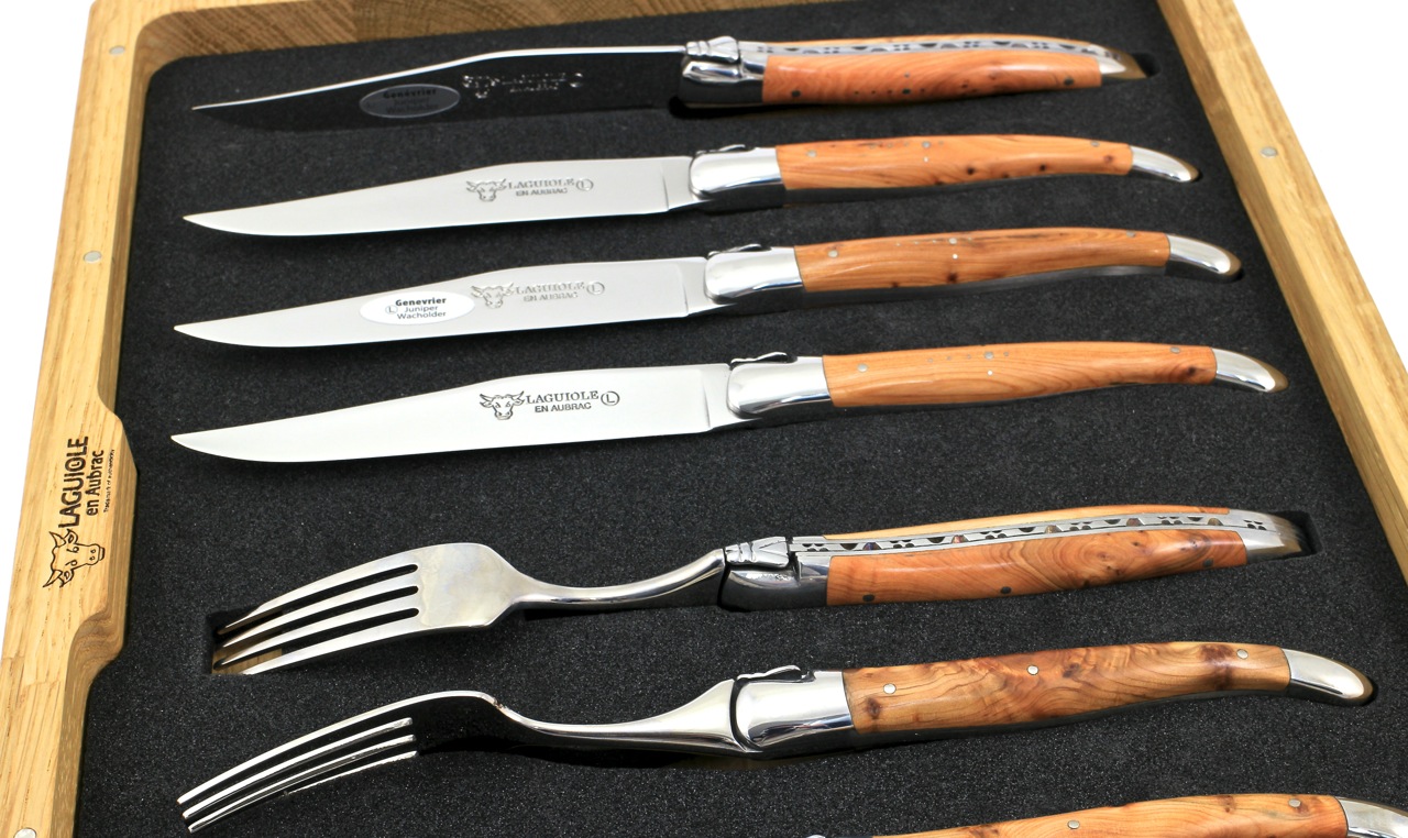 Laguiole en Aubrac Laguiole cutlery Set of 12 juniper shiny