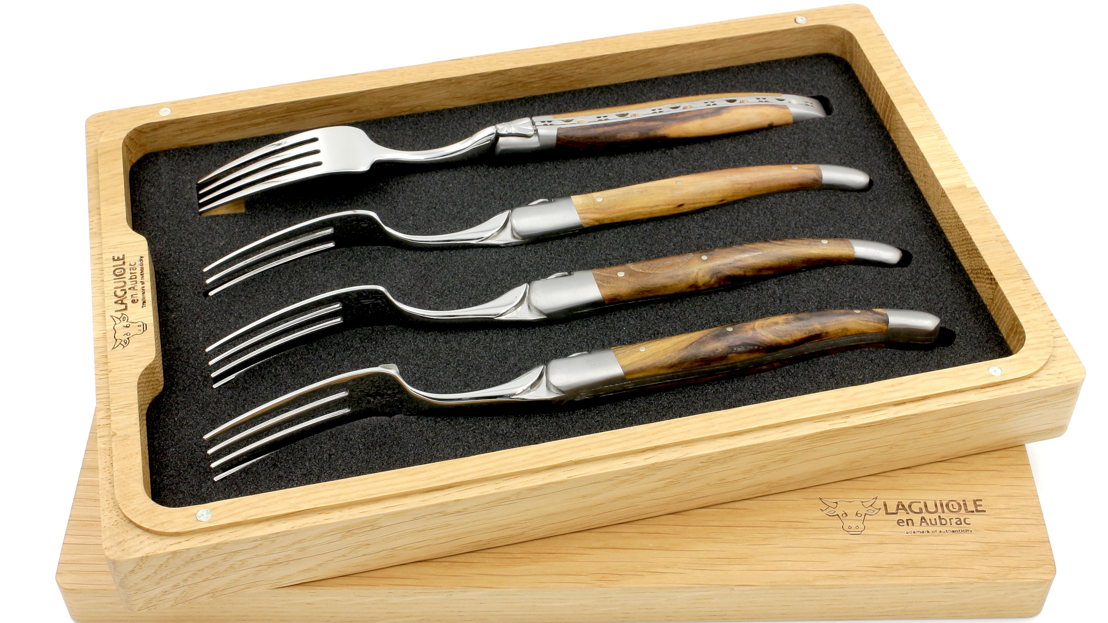 Laguiole en Aubrac Pistazie Laguiole Steakgabel Set