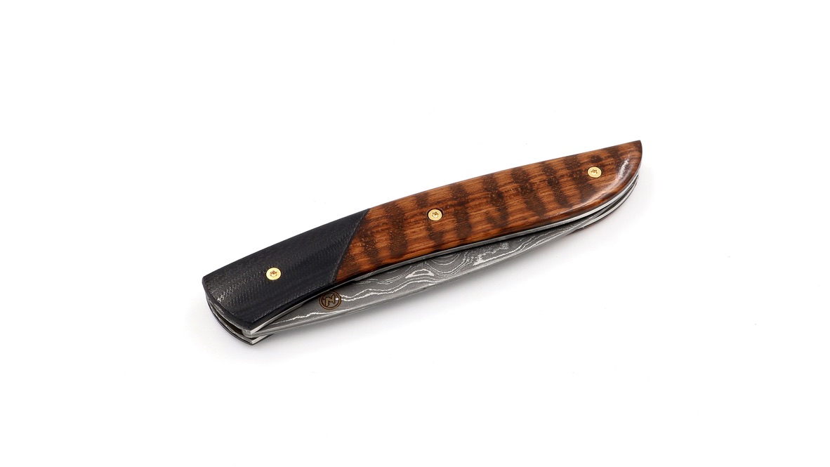 Atelier NÉVÉ Tim Bernard amourette wood and G10 damascus