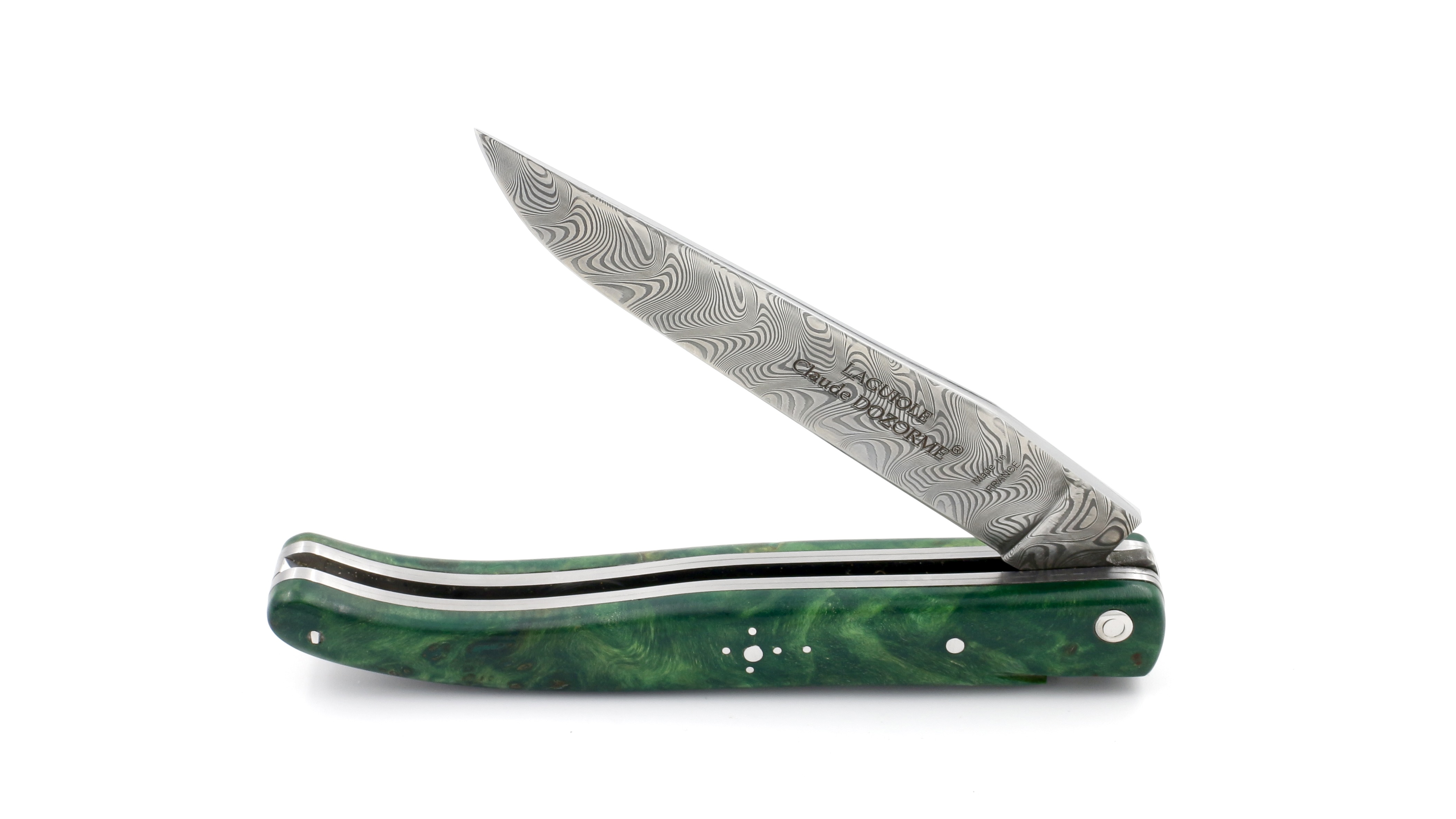 01CDDF33-94E6-4139-9E35-2A63B7F4F26F_1_201_a Claude DOZORME Laguiole double plate knife poplar wood damascus blade