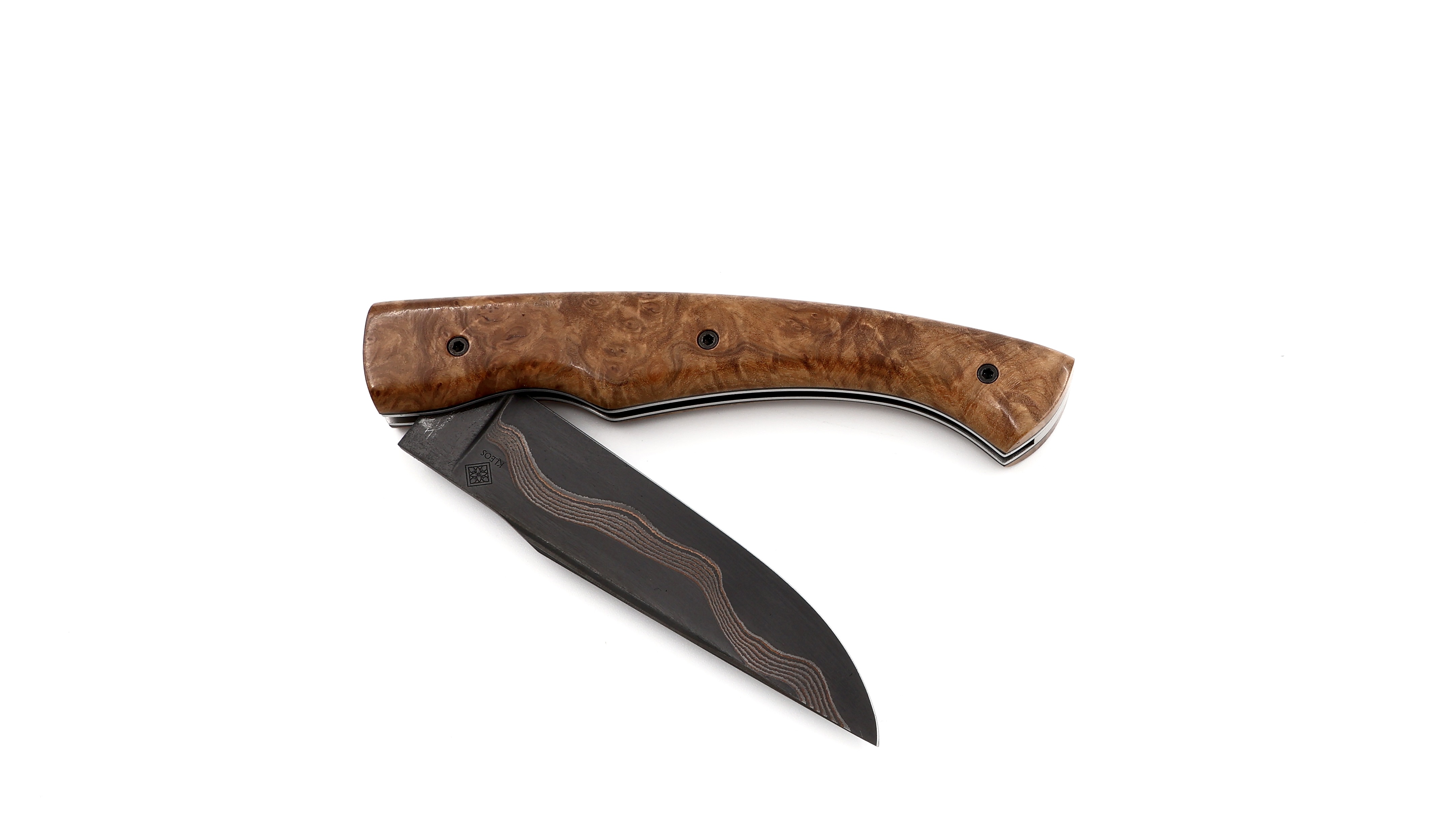 KLEOS Taschenmesser LYKOS braunes Malee Wurzelholz DarkMai Coppermascus