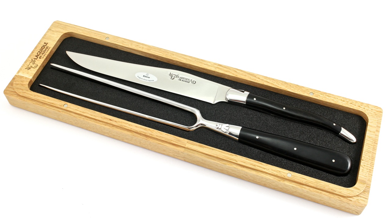 Tranchier-Ebenholz Laguiole en Aubrac Laguiole Tranchierbesteck CHEF Ebenholz