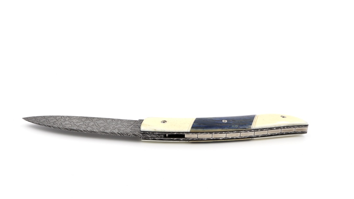 Atelier NÉVÉ Tim Bernard buffalo bone and mammothivory with mosaik damascus blade 
