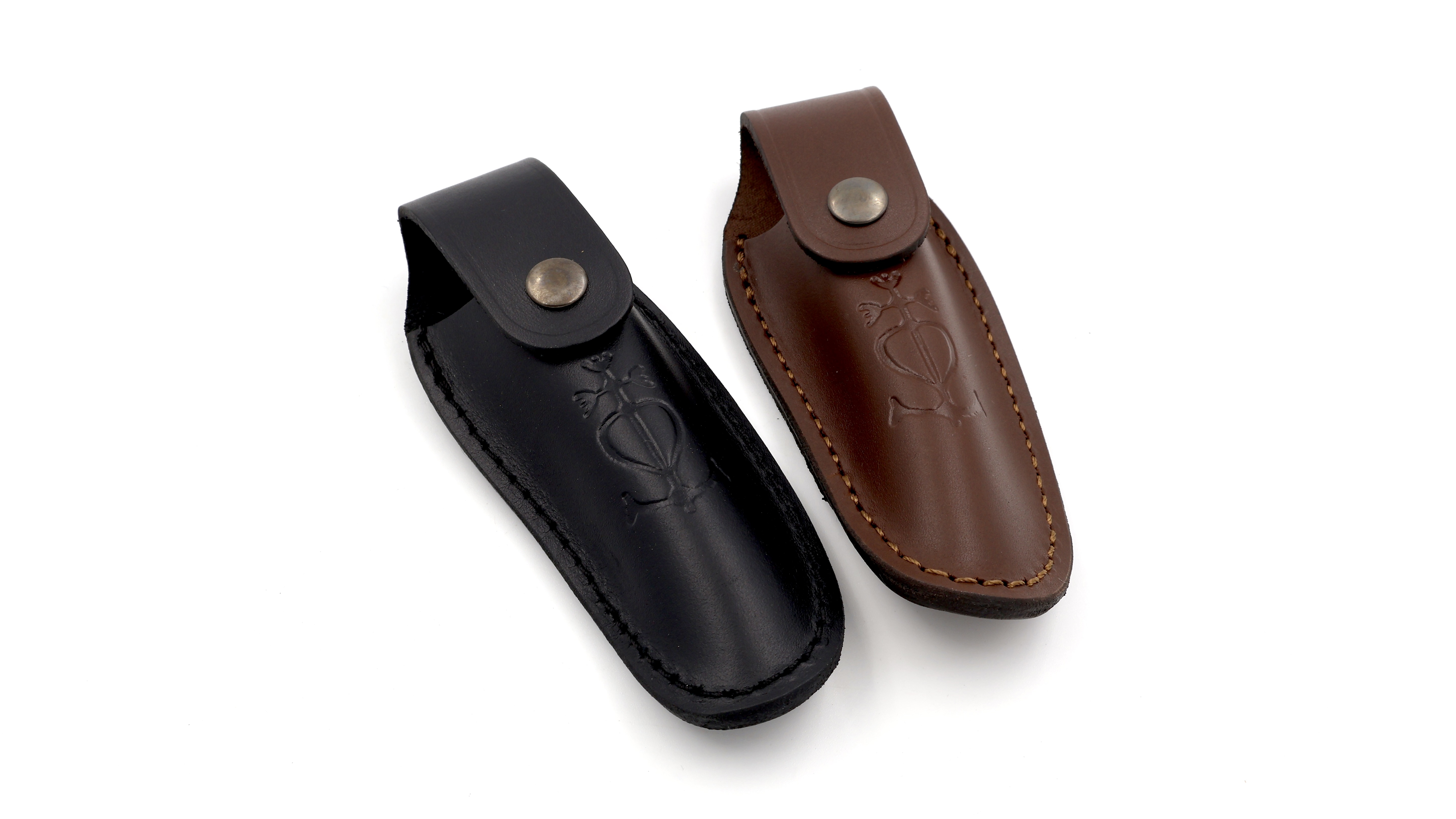 Le Camarguais Gürtel-Etui aus Leder mit Prägung
