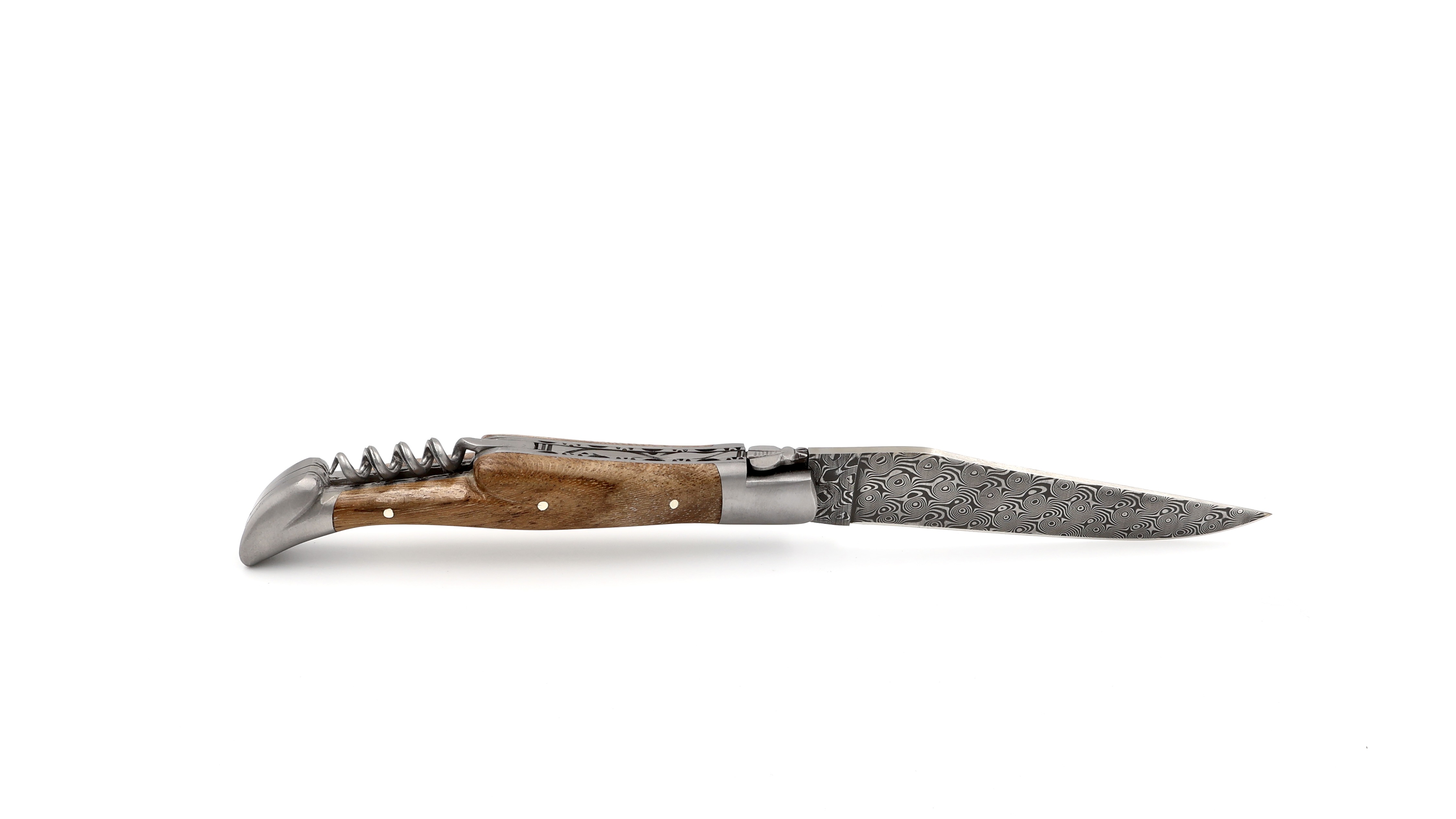 Laguiole en Aubrac Weinstock DSC® Rosendamast mit Korkenzieher Doppelplatine 12 cm 