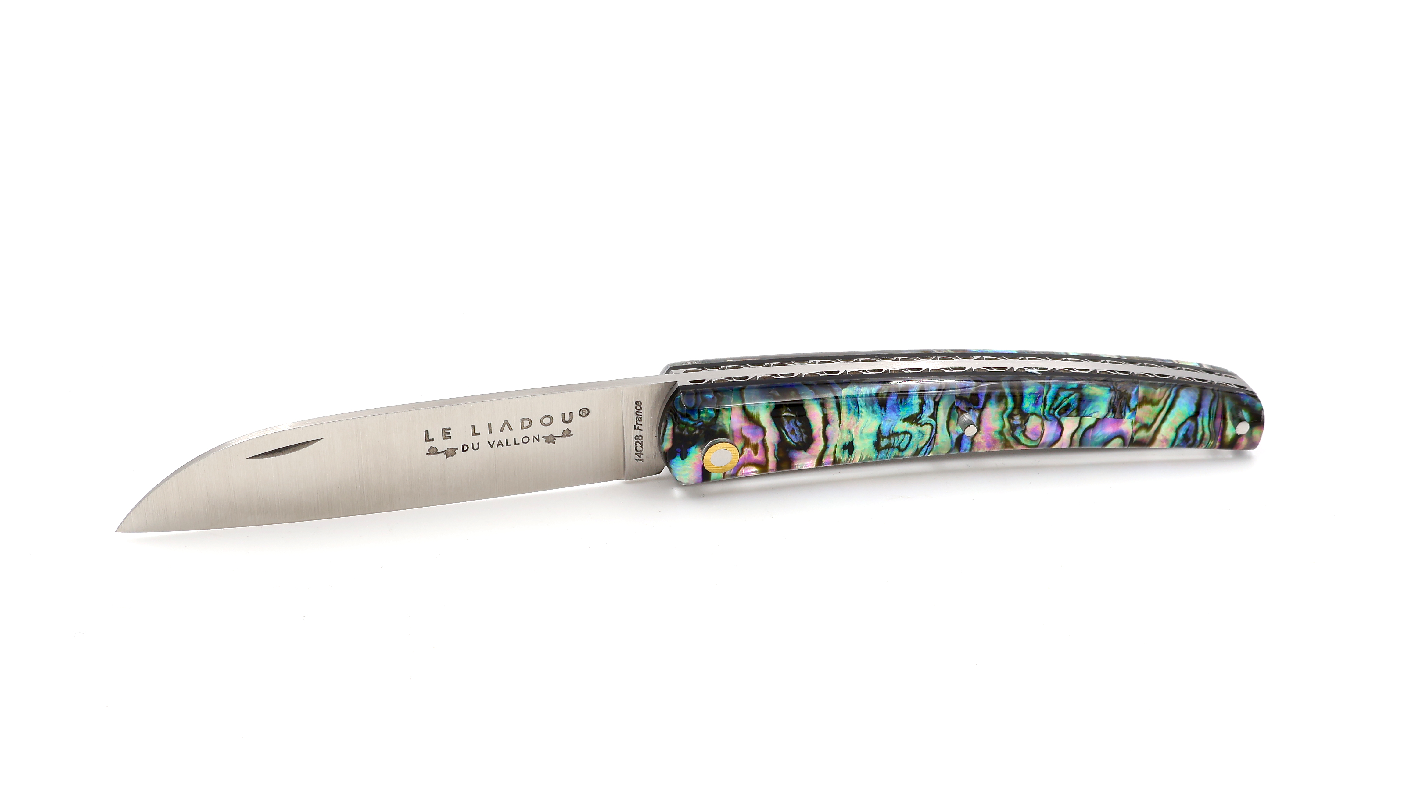 Liadou du Vallon® PETIT guillochiert Winzermesser Abalone 10,5 cm
