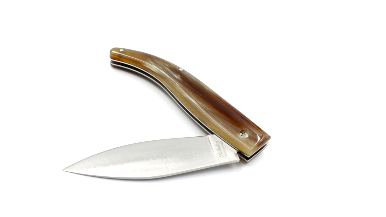 Saladini knife MAREMMANO A FOGLIA horn tip