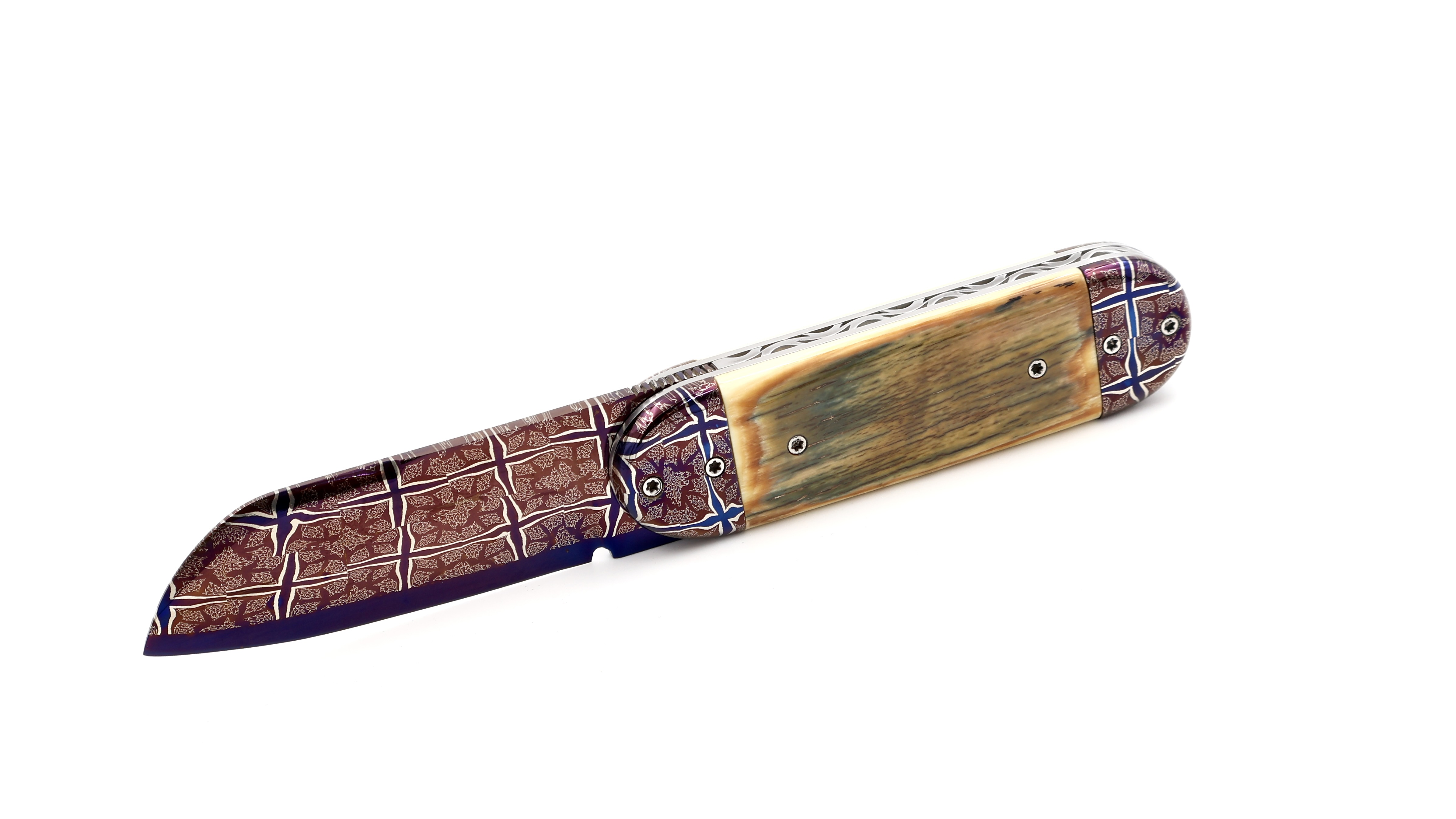 Philippe Soeuvre le BULL mammoth ivory damaskus blade 
