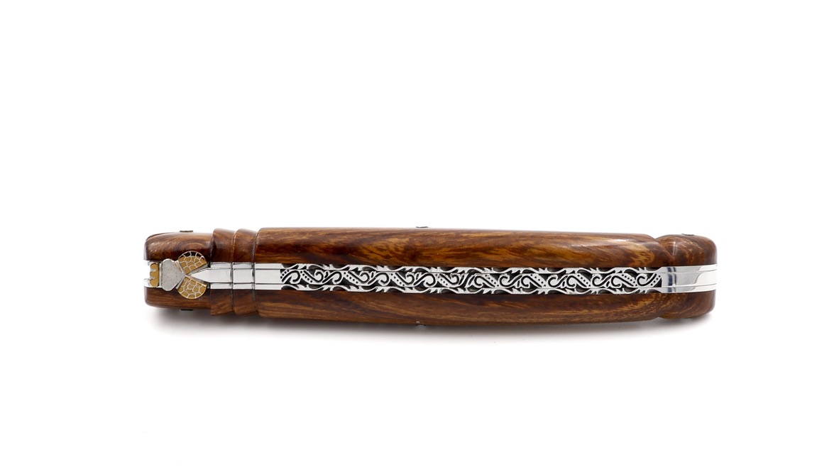 Fontenille Pataud Laguiole SCULPTURE Wüsteneisen Wurzelholz Damastklinge 12 cm 