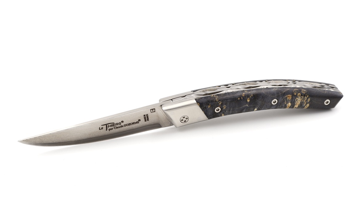 Claude DOZORME Thiers RLT maple burl VG10 damascus blade