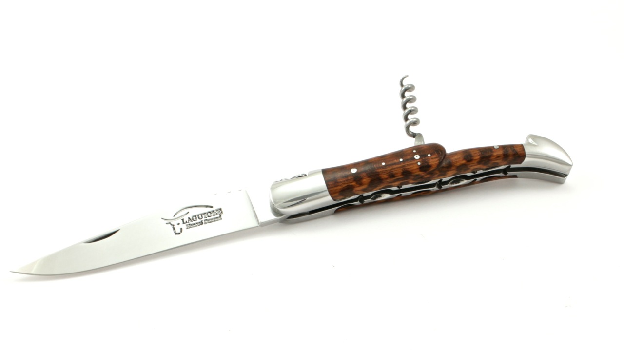 Honoré Durand Laguiole knife Prestige doubleplates snakewood corkscrew 14C28 sandvik steel 12 cm