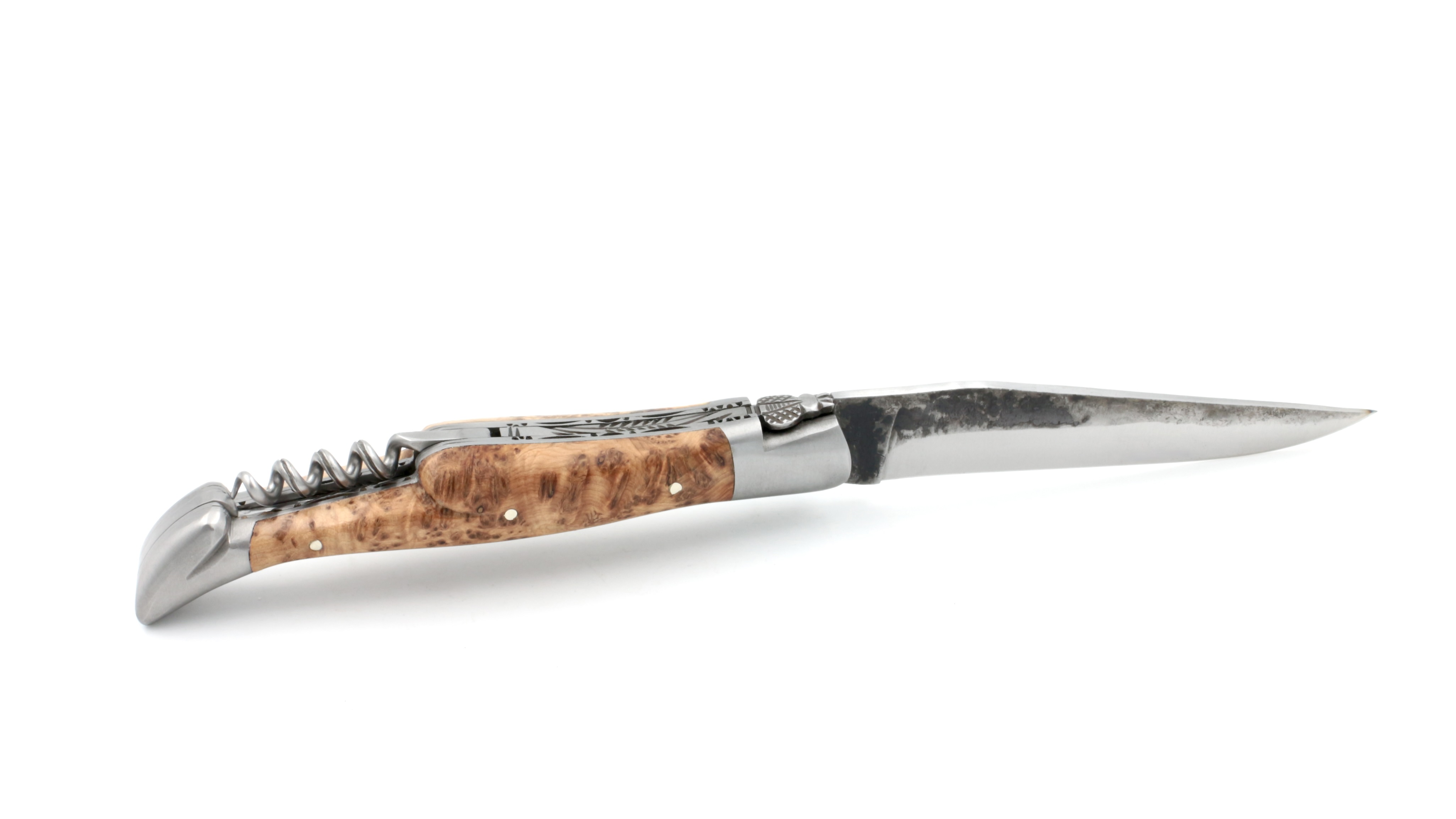 Laguiole en Aubrac Brut de Forge Wacholder mit Korkenzieher Doppelplatine 12 cm Laguiole en Aubrac Brut de Forge Wacholder mit Korkenzieher Doppelplatine 12 cm