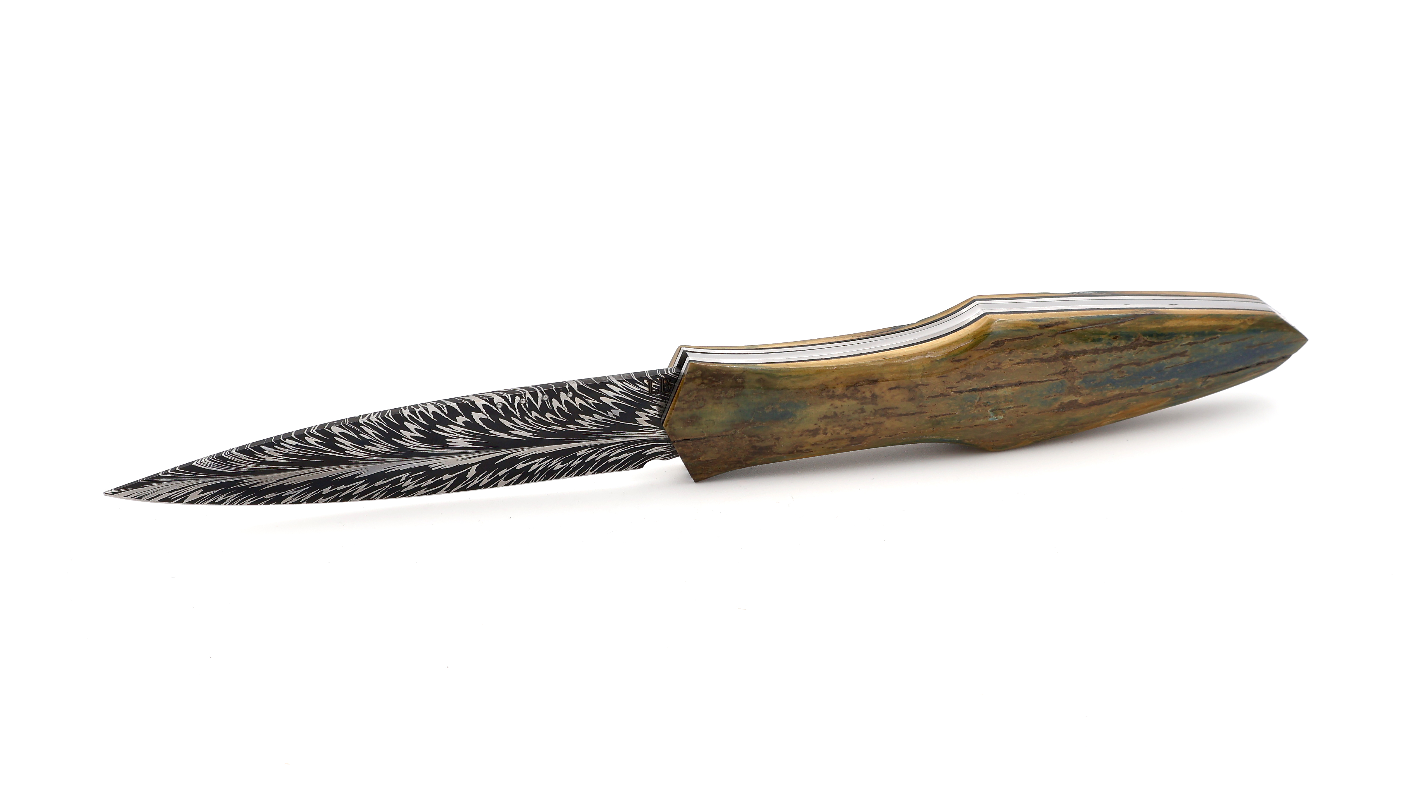 LARAUD Blades MagnaPinna Mammutelfenbein grün/blau Damastklinge