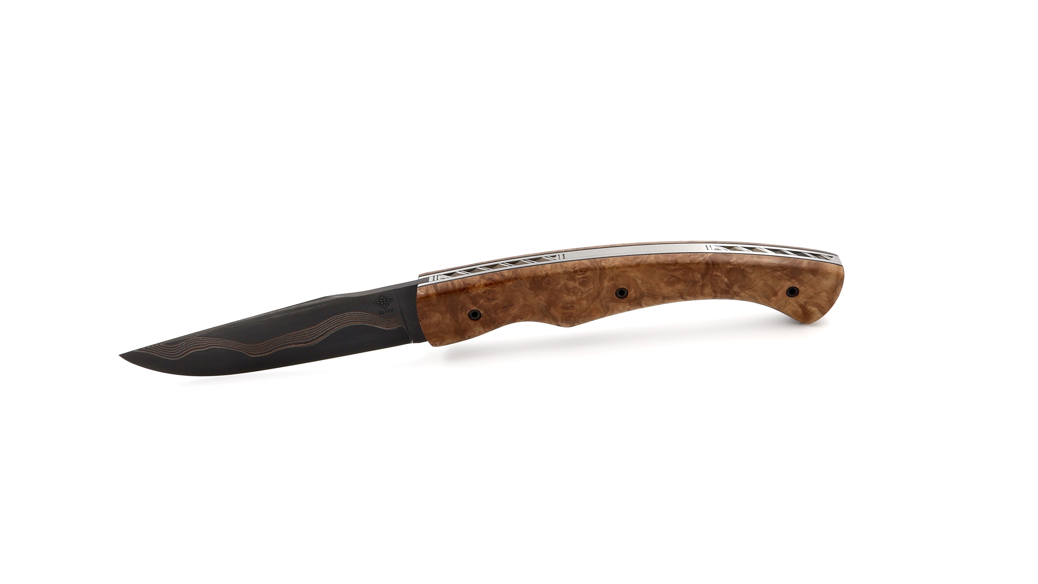 KLEOS Taschenmesser LYKOS braunes Malee Wurzelholz DarkMai Coppermascus