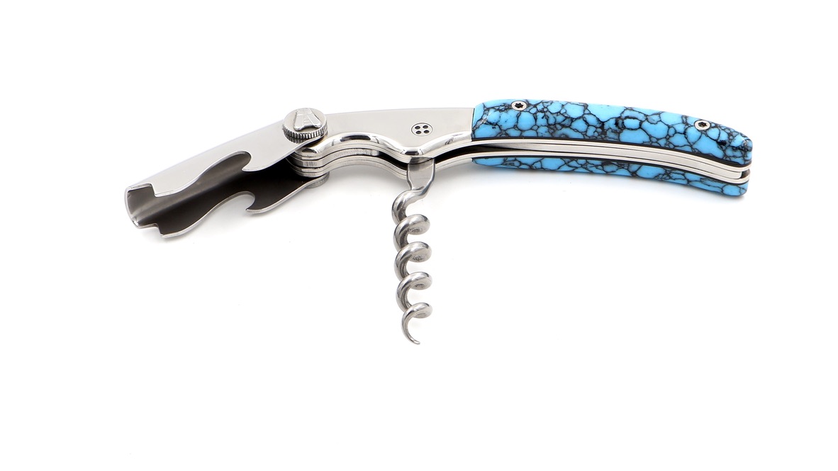 Claude DOZORME CLOS Laguiole sommelier knife turquois stone 