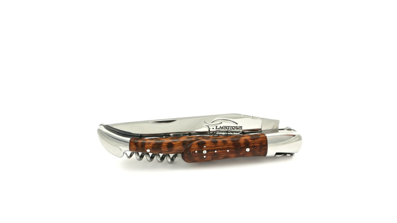 Honoré Durand Laguiole knife Prestige doubleplates snakewood corkscrew 14C28 sandvik steel 12 cm