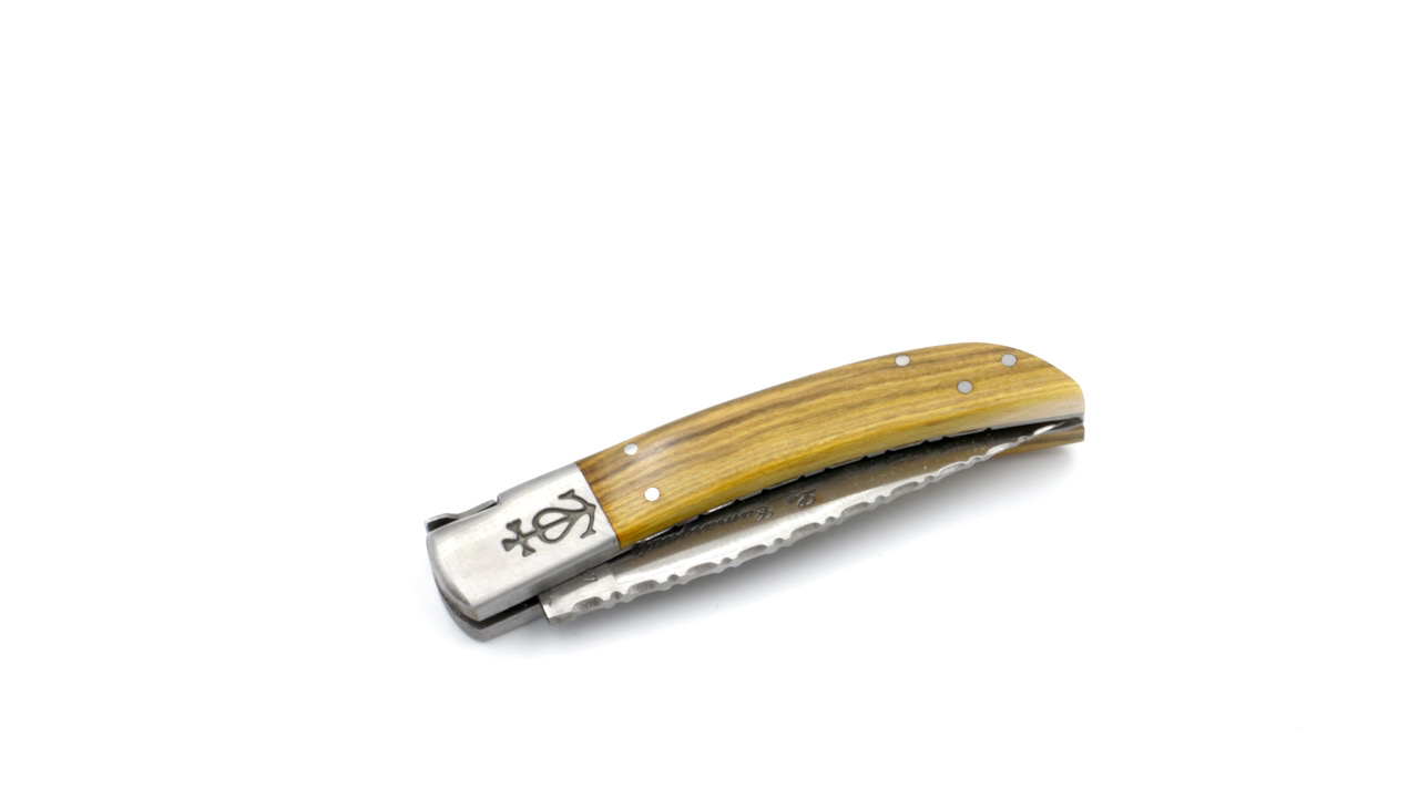 Le Camarguais knife pistachio with chiseled plates and blade 10 cm