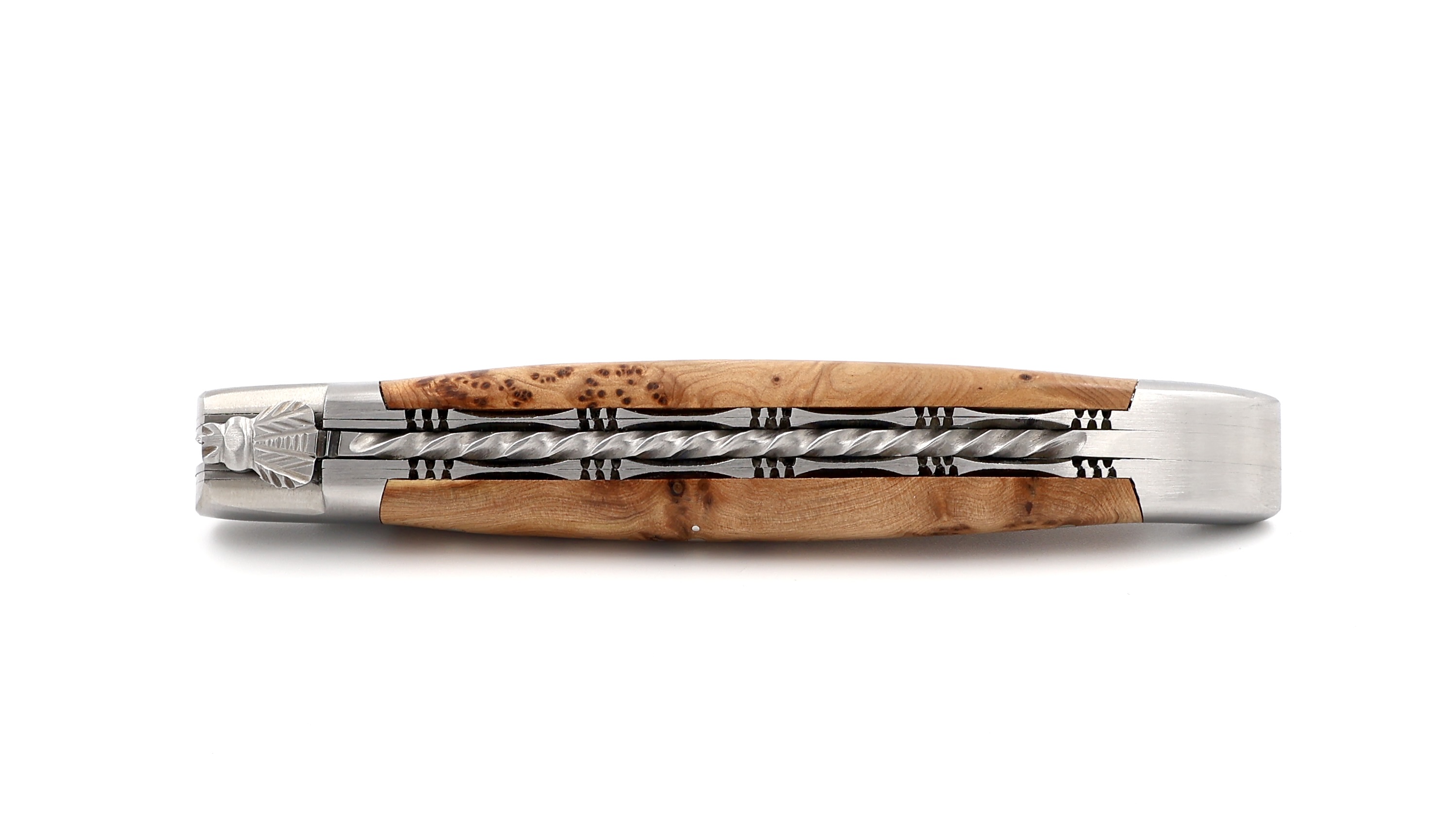 Laguiole en Aubrac Spiralfeder Wacholder Doppelplatine 12 cm