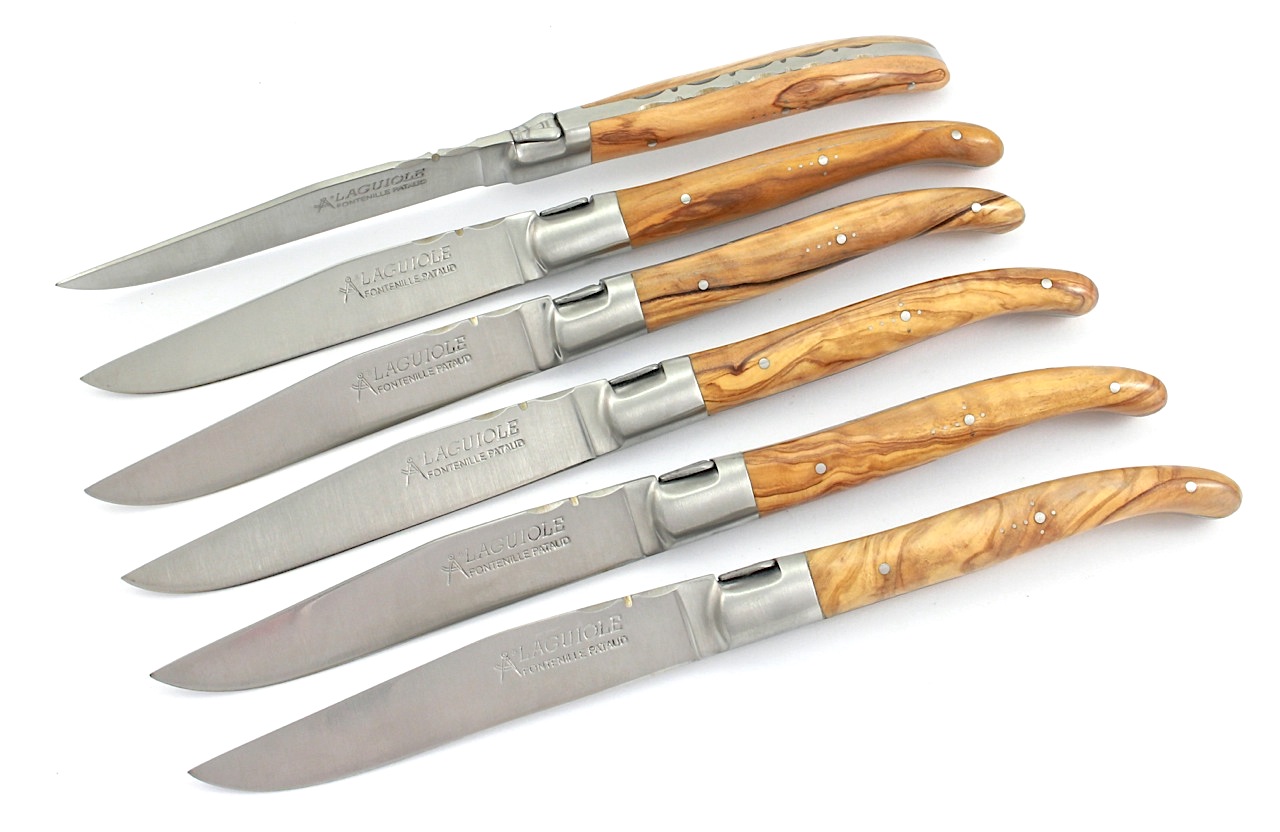 FONTENILLE PATAUD Laguiole Steakmesser Olive Set 6-tlg.