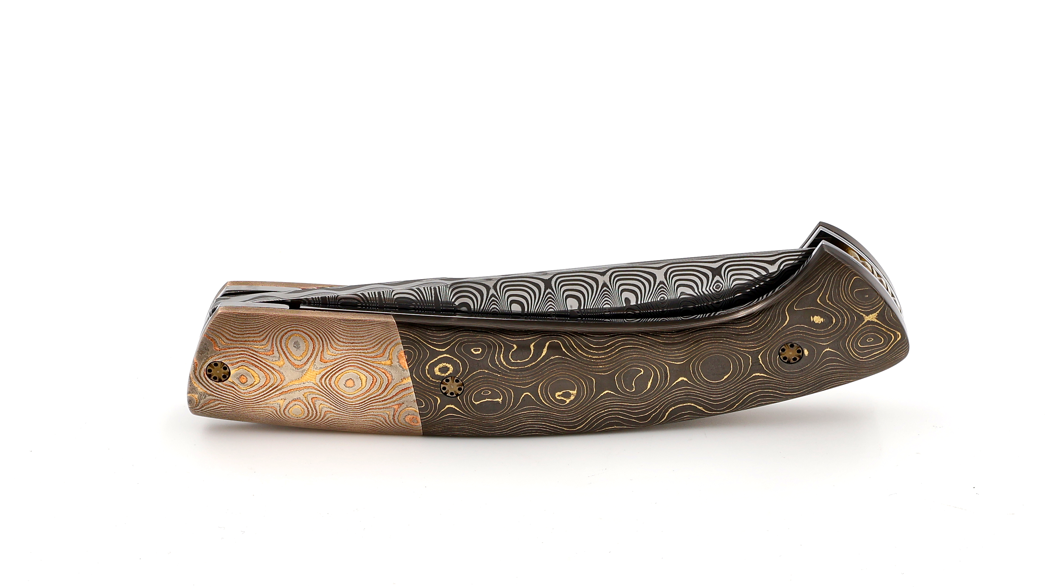 MANU LAPLACE 1515  Mokume Gane & Carbon water drop Damastklinge