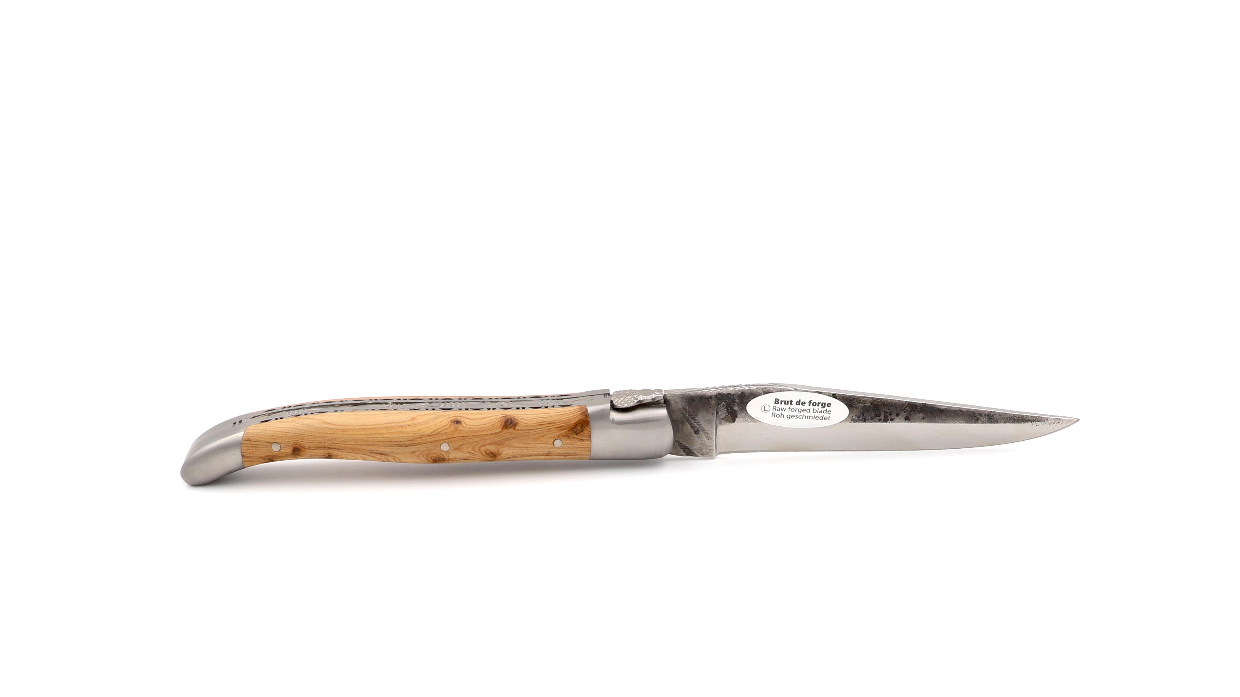 Laguiole en Aubrac Brut de Forge Wacholder Doppelplatine 12 cm