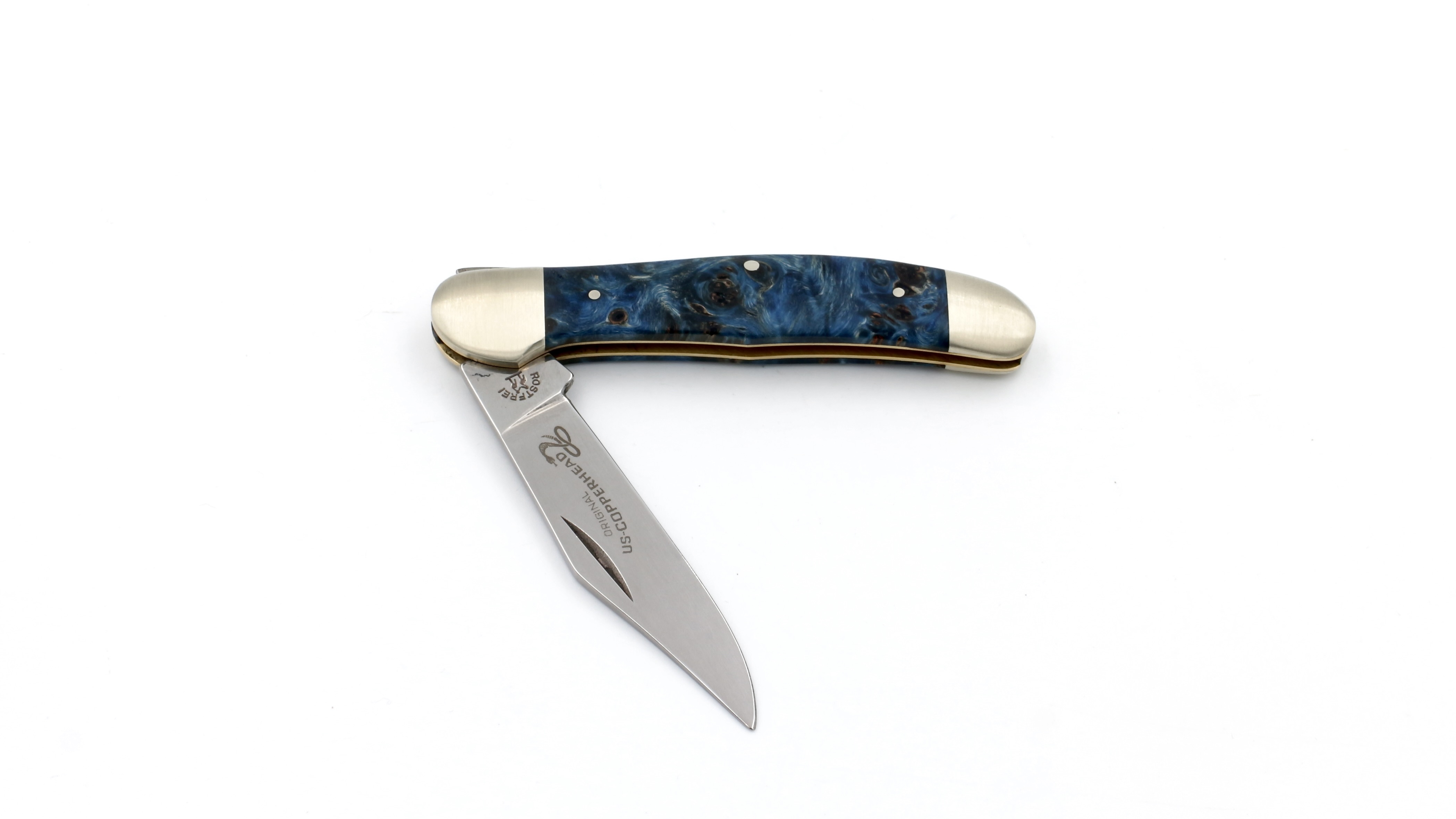 Robert Klaas US-Copperhead knife poplar burlwood